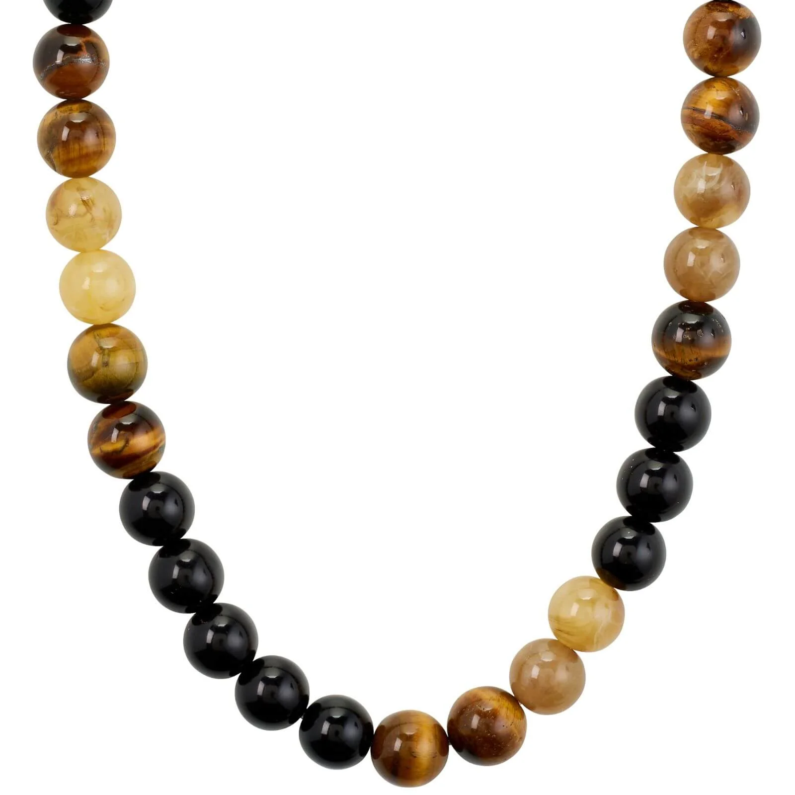 Pilgrim Unfold Gold & Brown Tiger Eye Bead Necklace