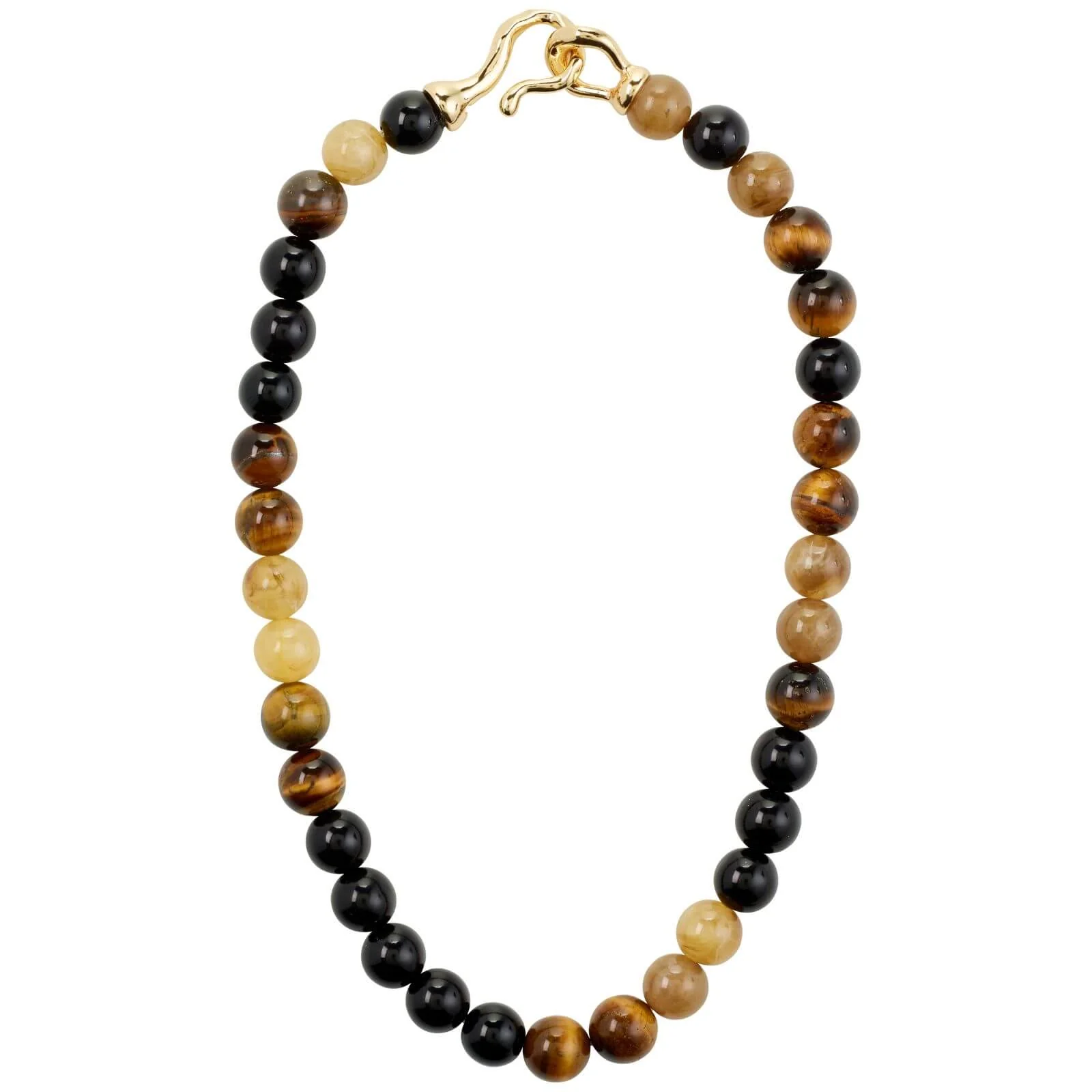 Pilgrim Unfold Gold & Brown Tiger Eye Bead Necklace - Image 2