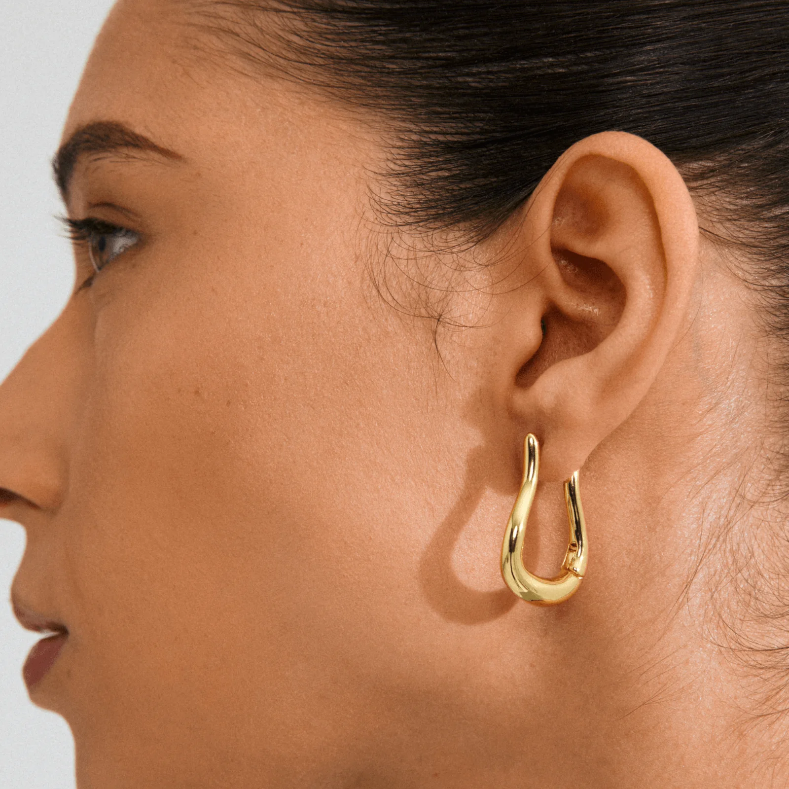 Pilgrim Unfold Gold Long Full Hoop Earrings - Image 2