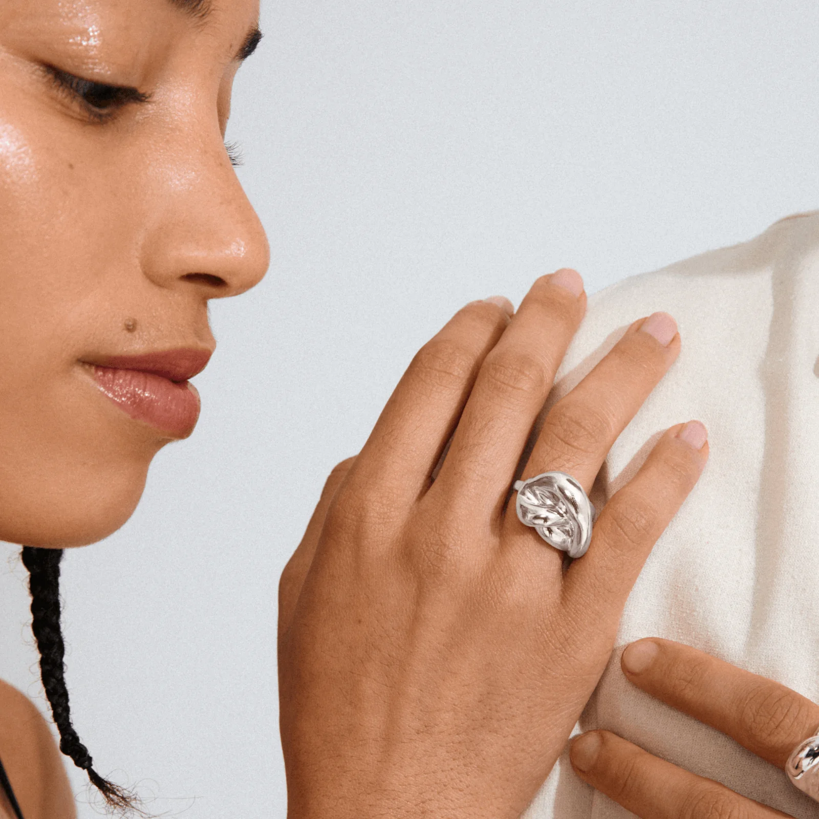 Pilgrim Unfold Silver Large Statement Ring - Image 2