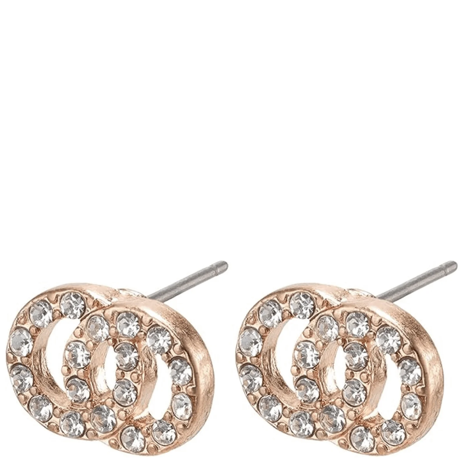 Pilgrim Victoria Rose Gold Circles Stud Earrings