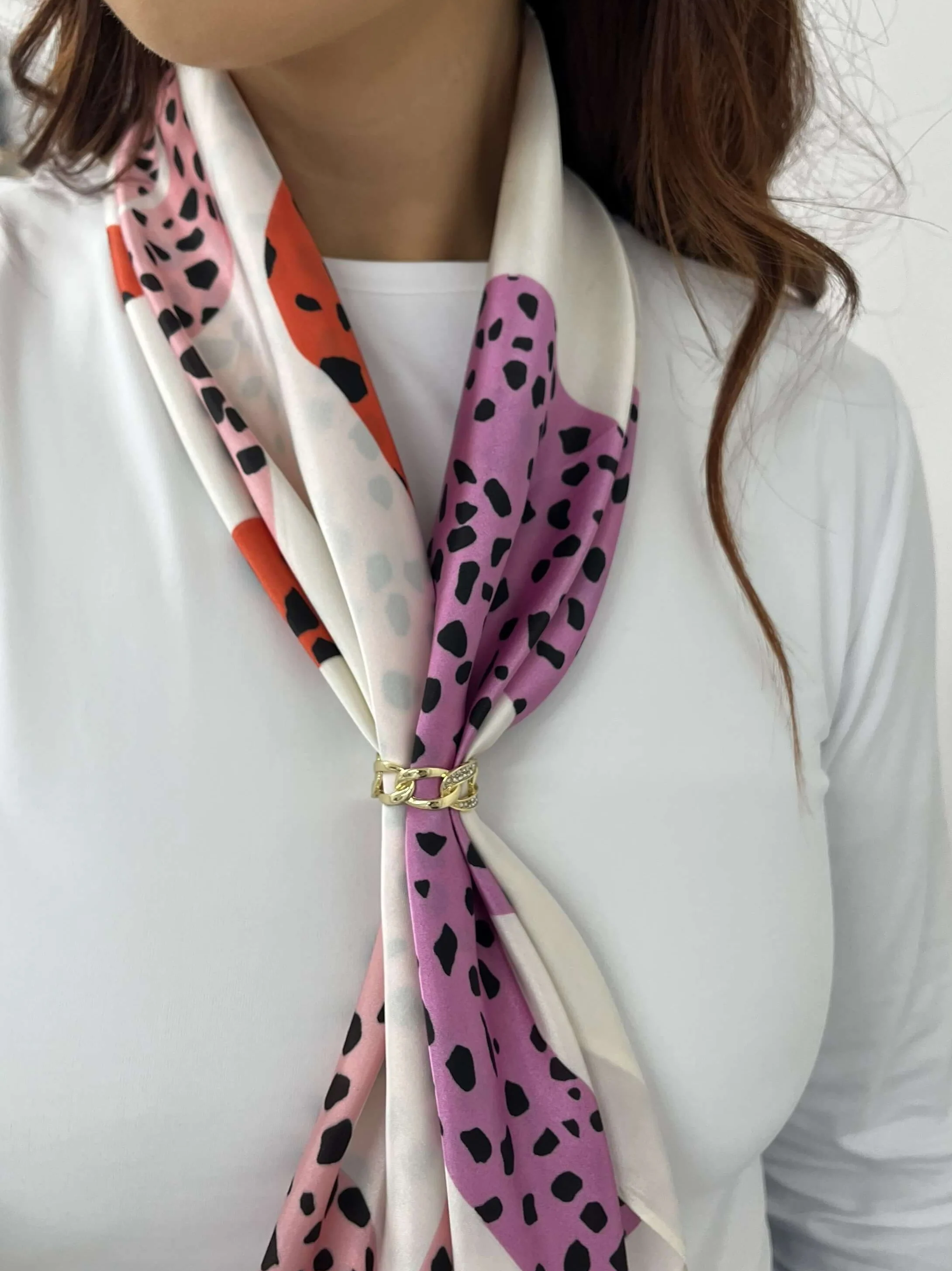 Pink & Orange Leopard Neck Scarf - Image 3
