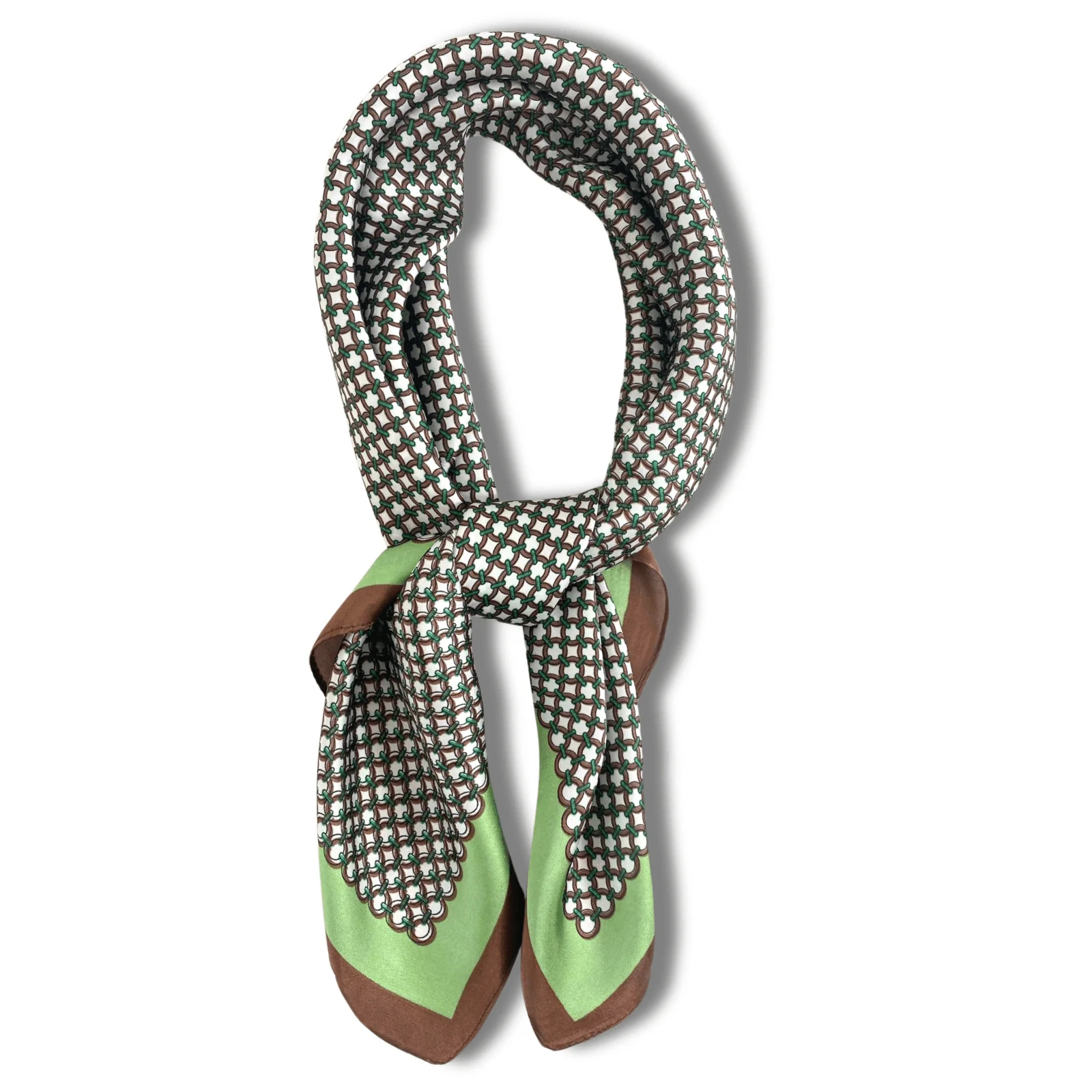Pistachio & Brown Pattern Neck Scarf