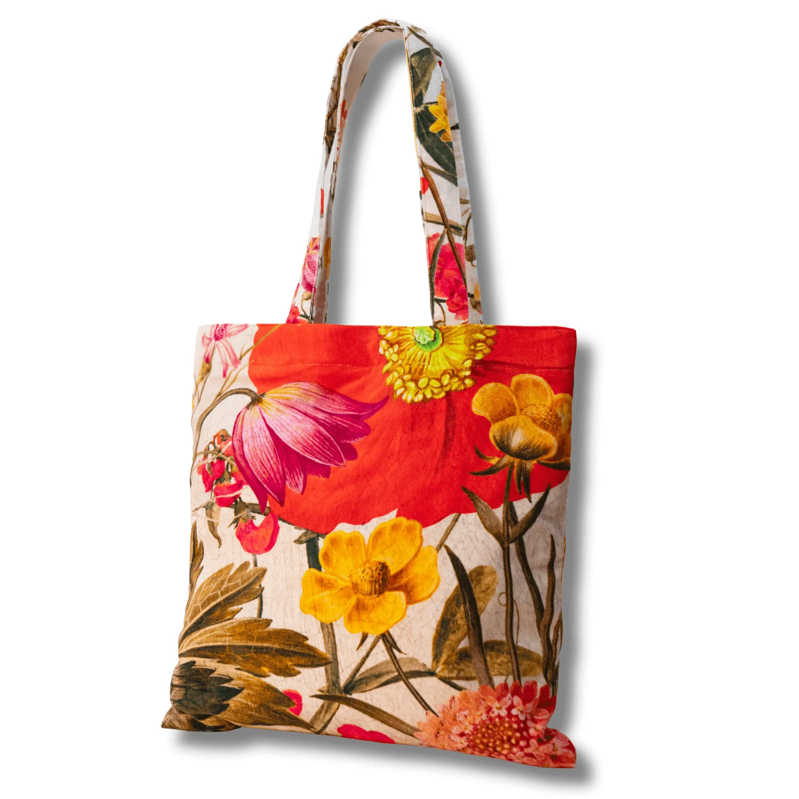 Powder Fine Flowers Cotton Velvet Tote Bag