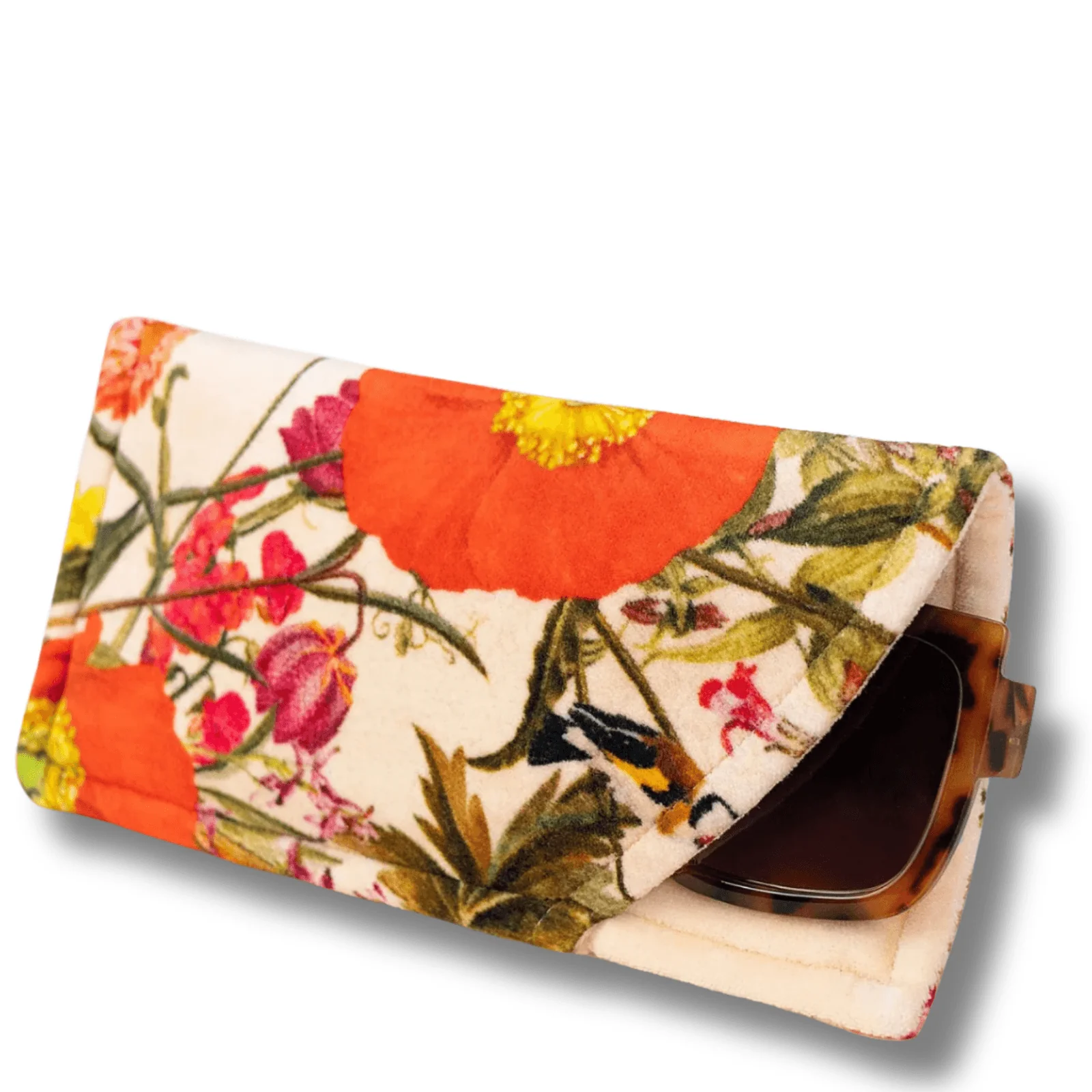 Powder Fine Flowers Velvet Sunglasses Pouch - Image 2