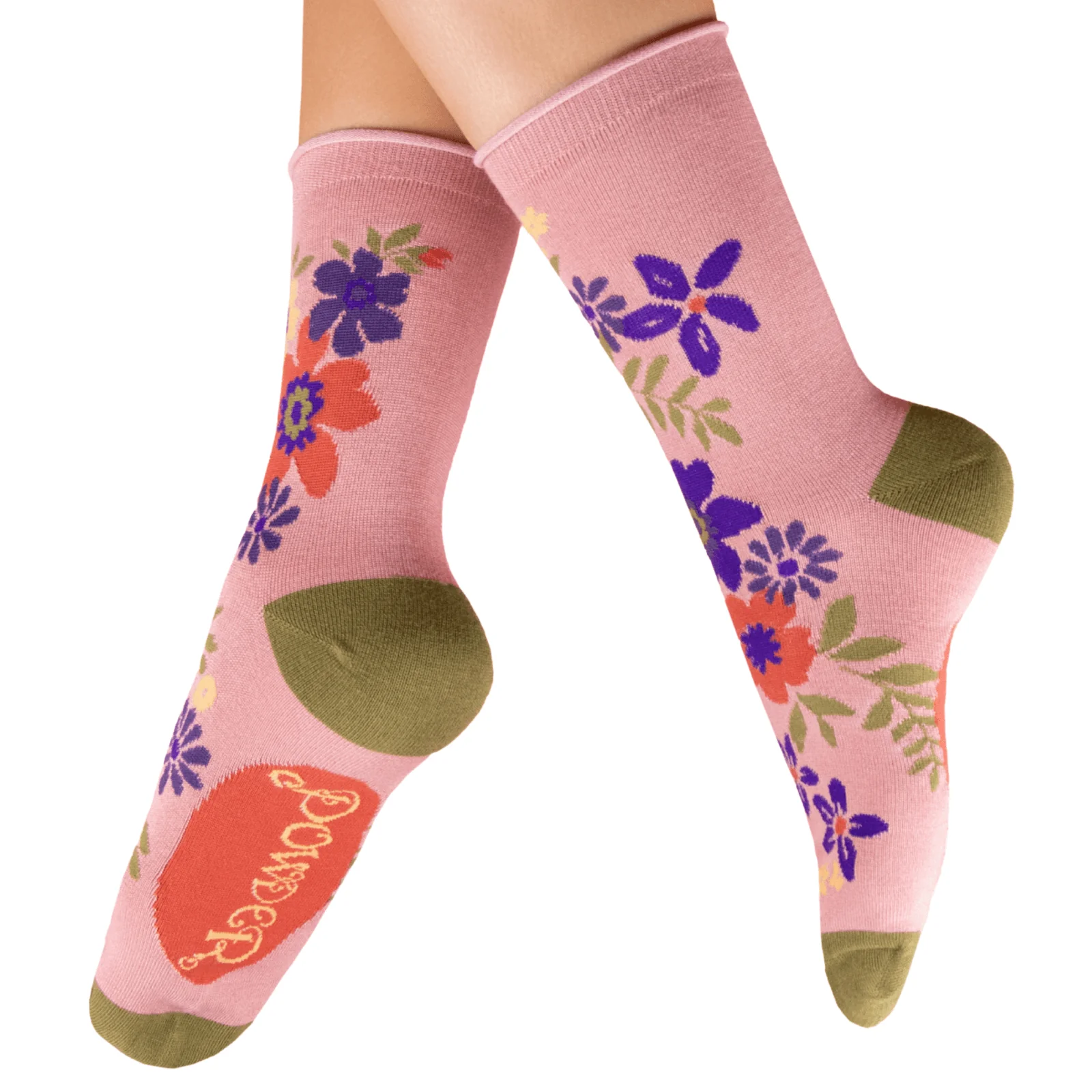Powder Floral Spray Ankle Socks- Candy