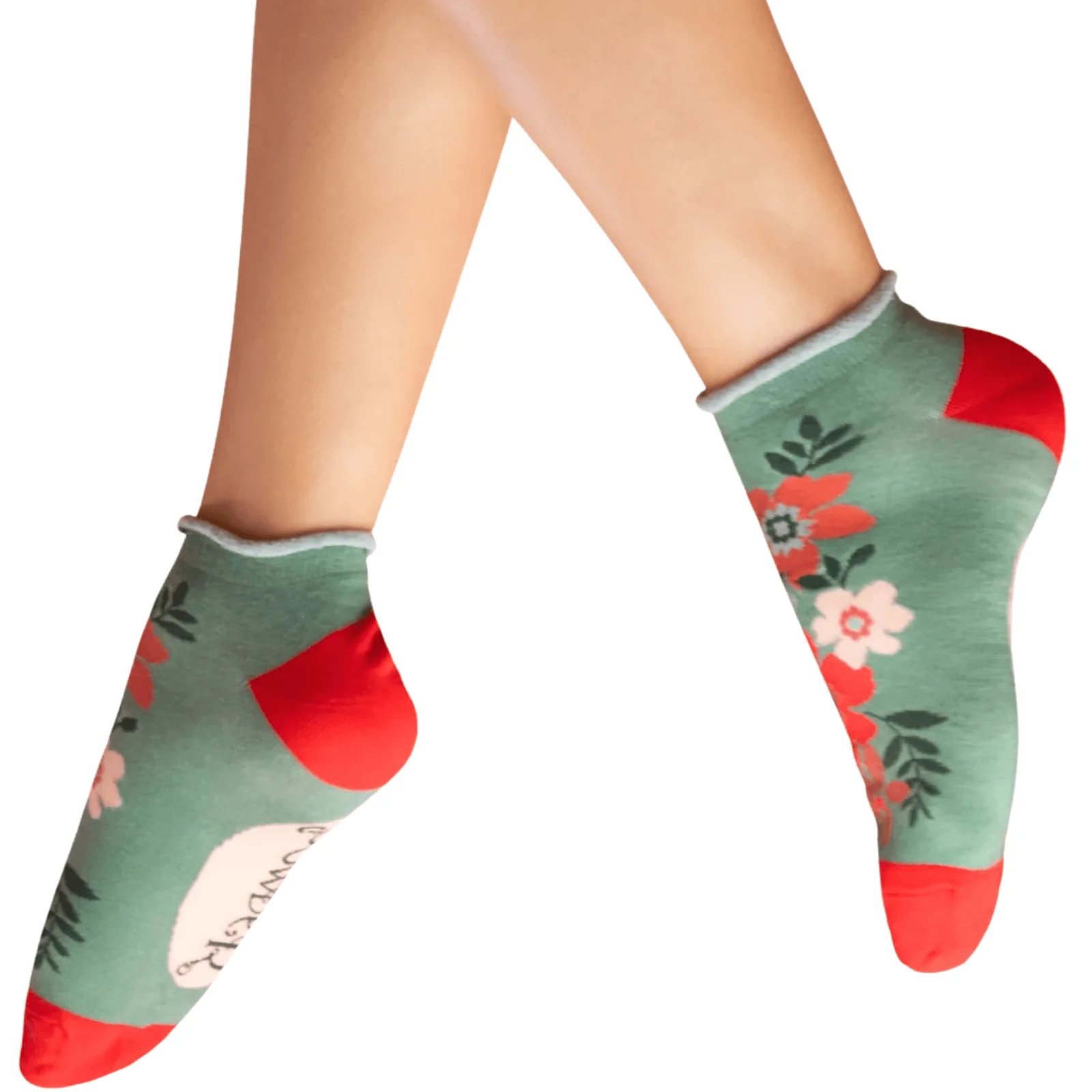 Powder Floral Spray Trainer Socks