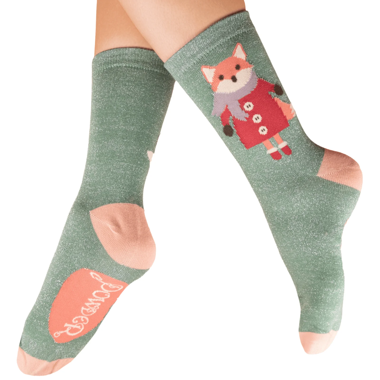 Powder Fox Glitter Ankle Socks