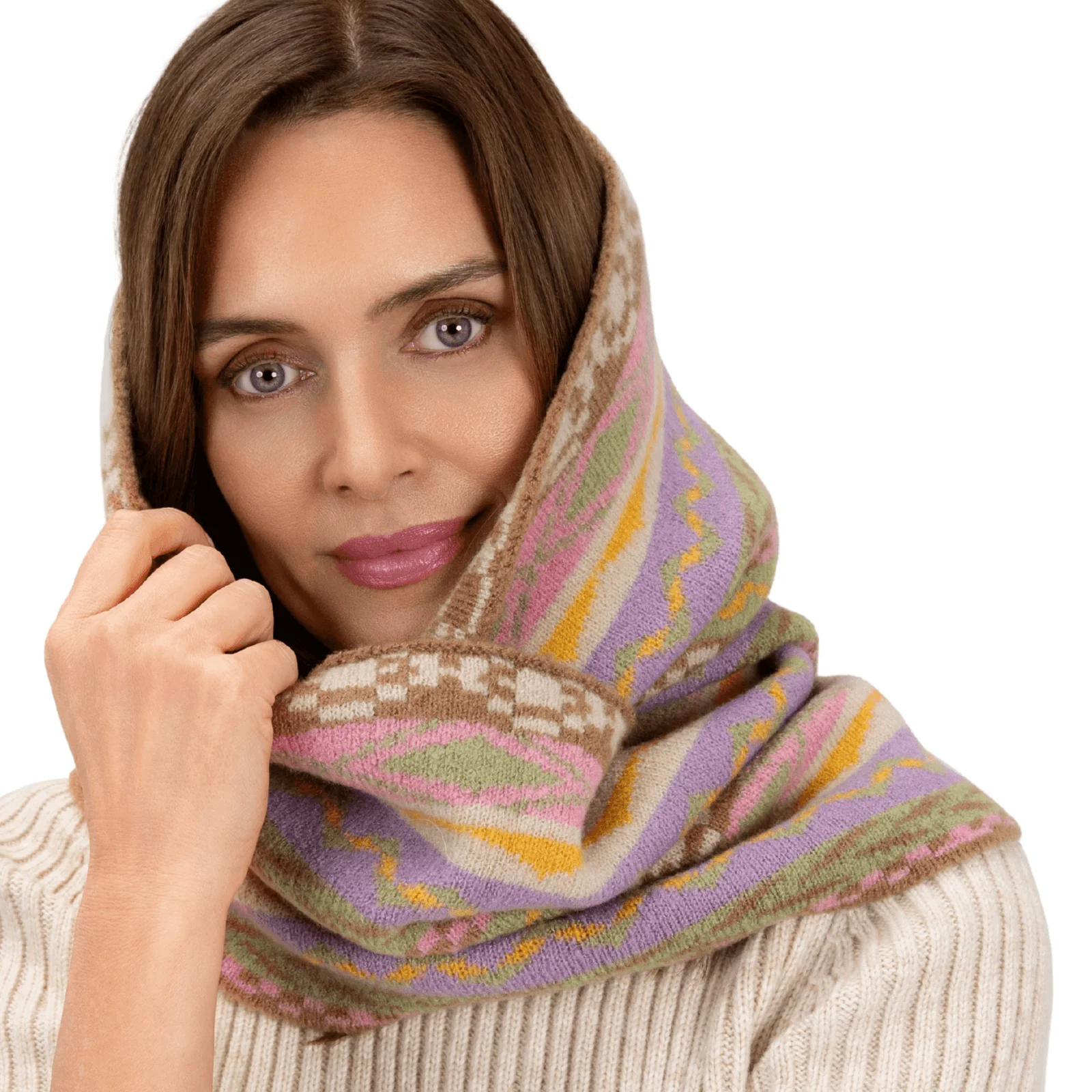 Powder Kayla fair Isle Snood - Pastel
