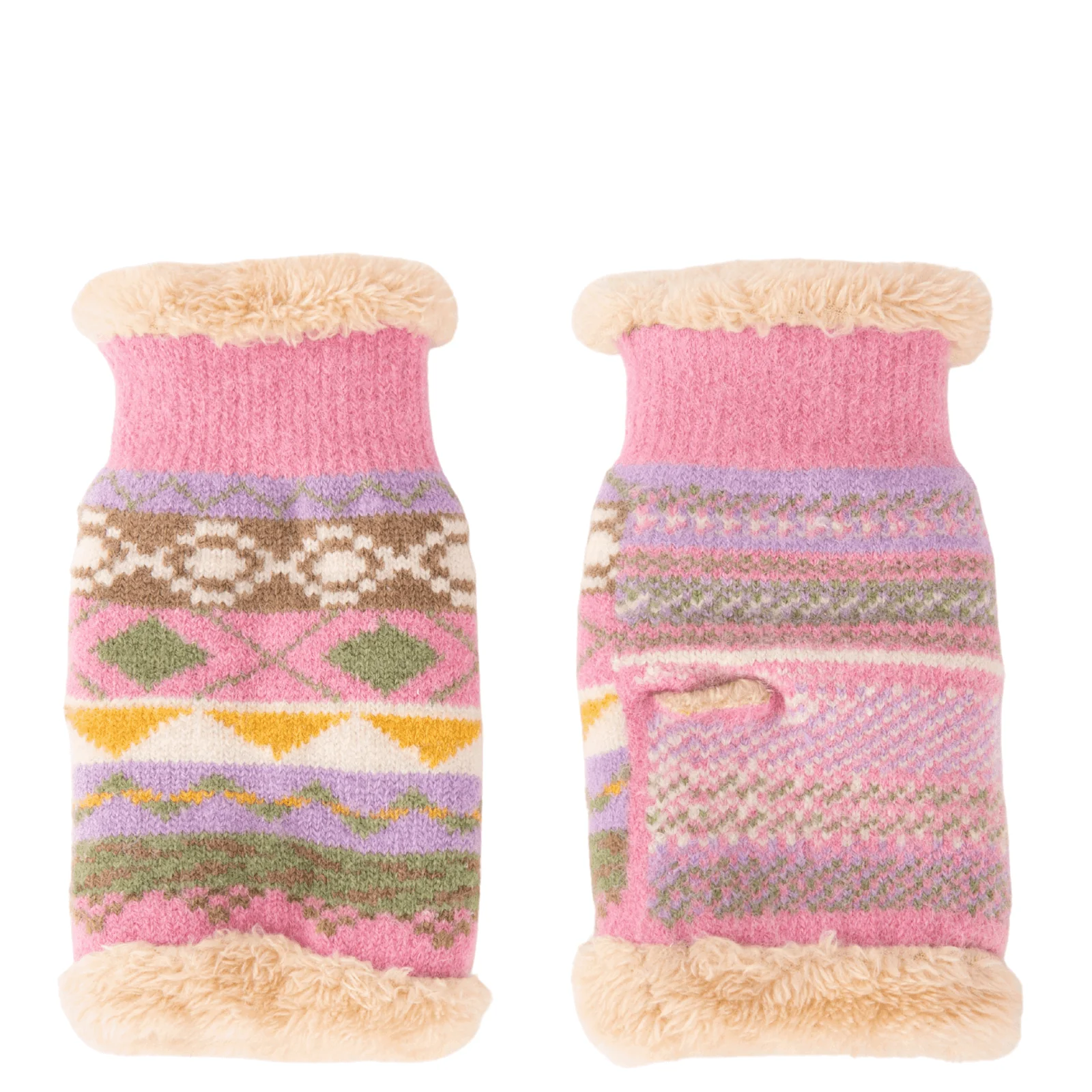 Powder Kayla Fair Isle Wrist Warmers - Pastel