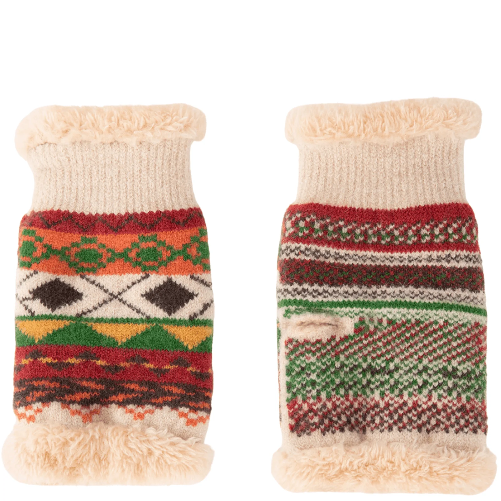 Powder Kayla Fair Isle Wrist Warmers - Russet