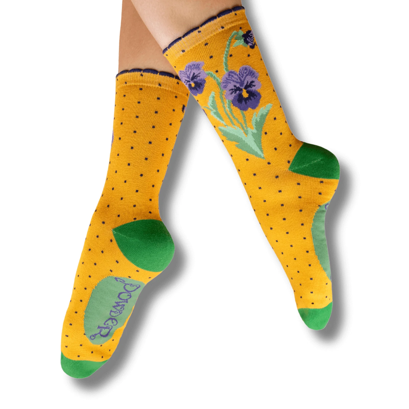 Powder Perfect Pansies Ankle Socks