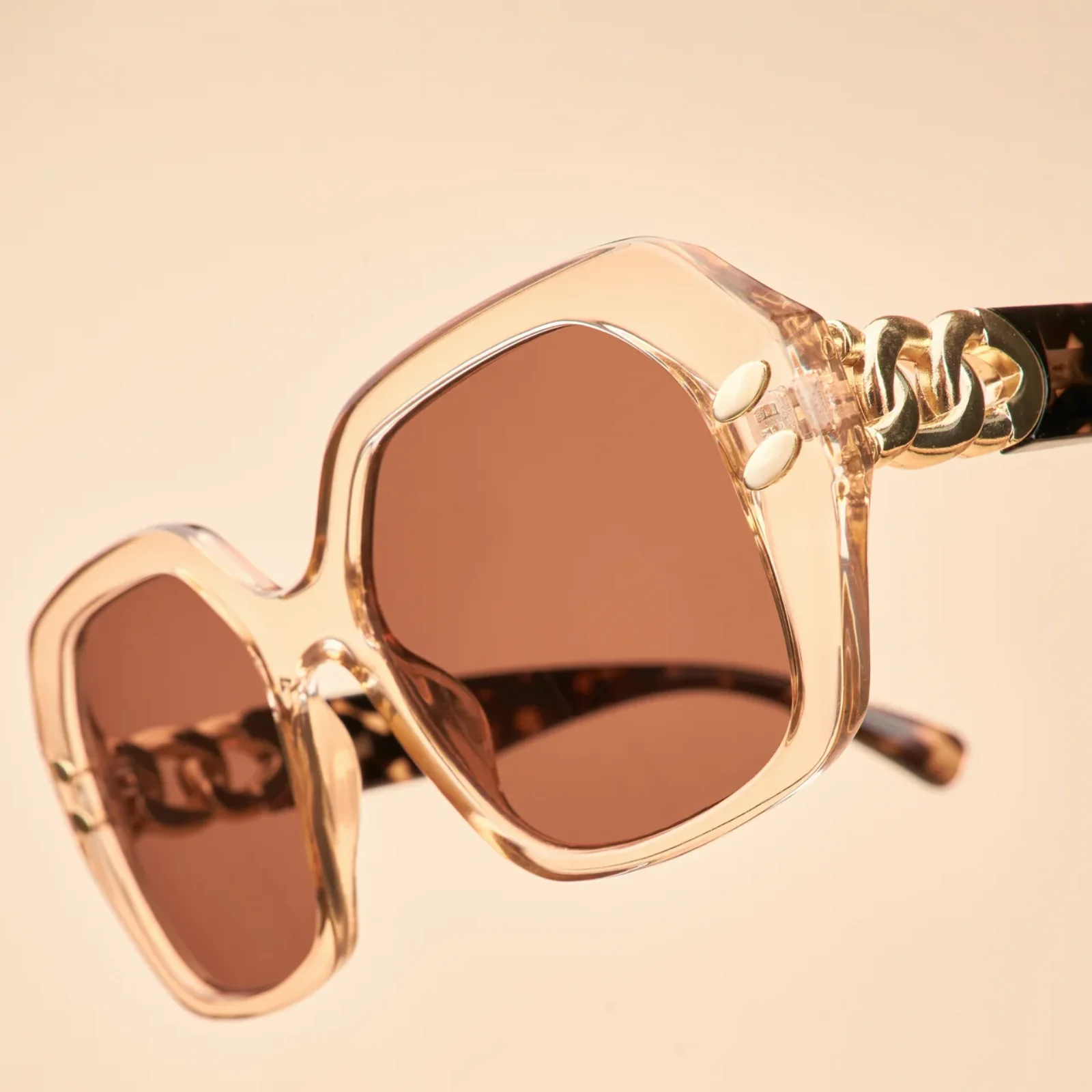 Powder Rylee Luxe Sunglasses - Nude/Tortoiseshell - Image 3