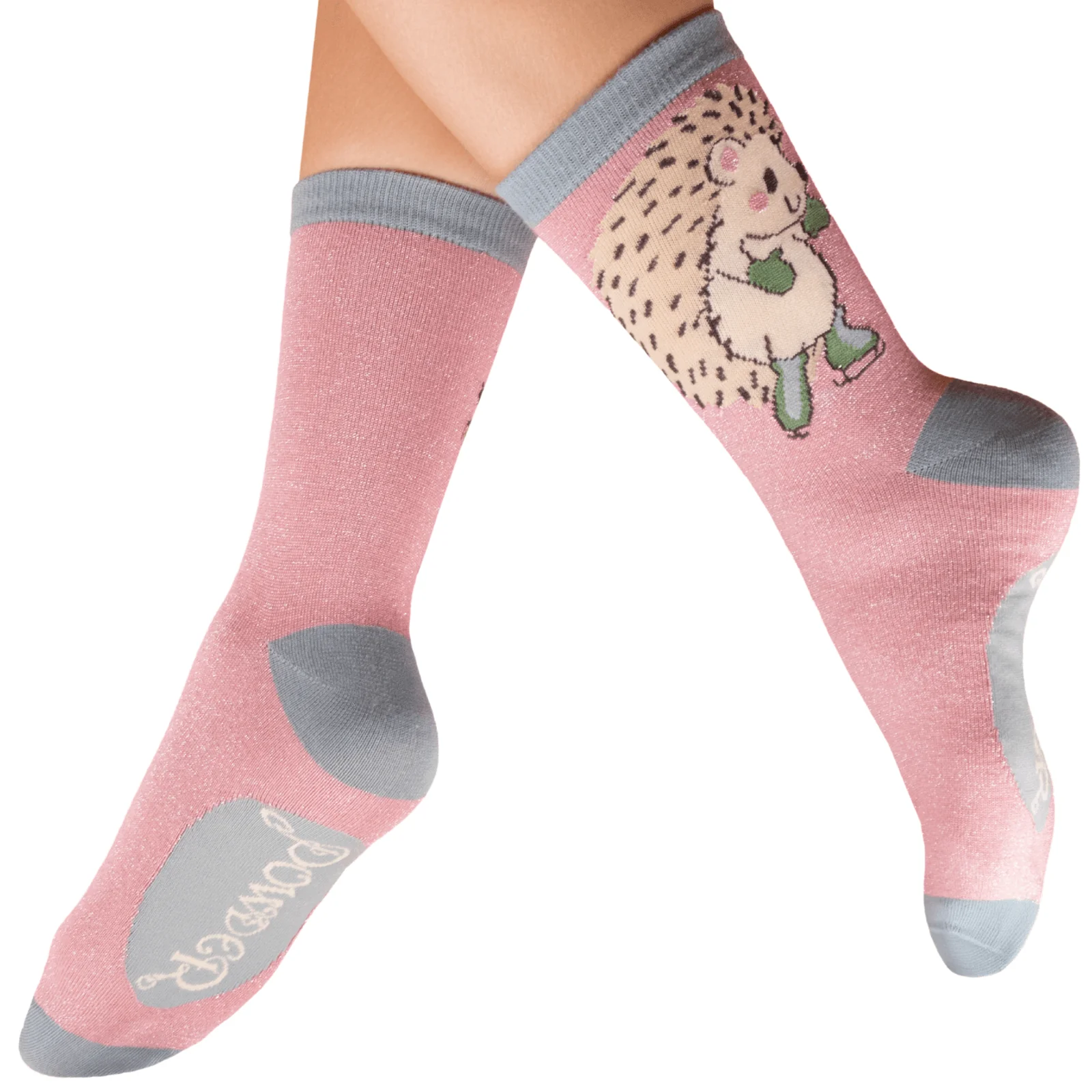 Powder Skating Hedgehog Glitter Ankle Socks