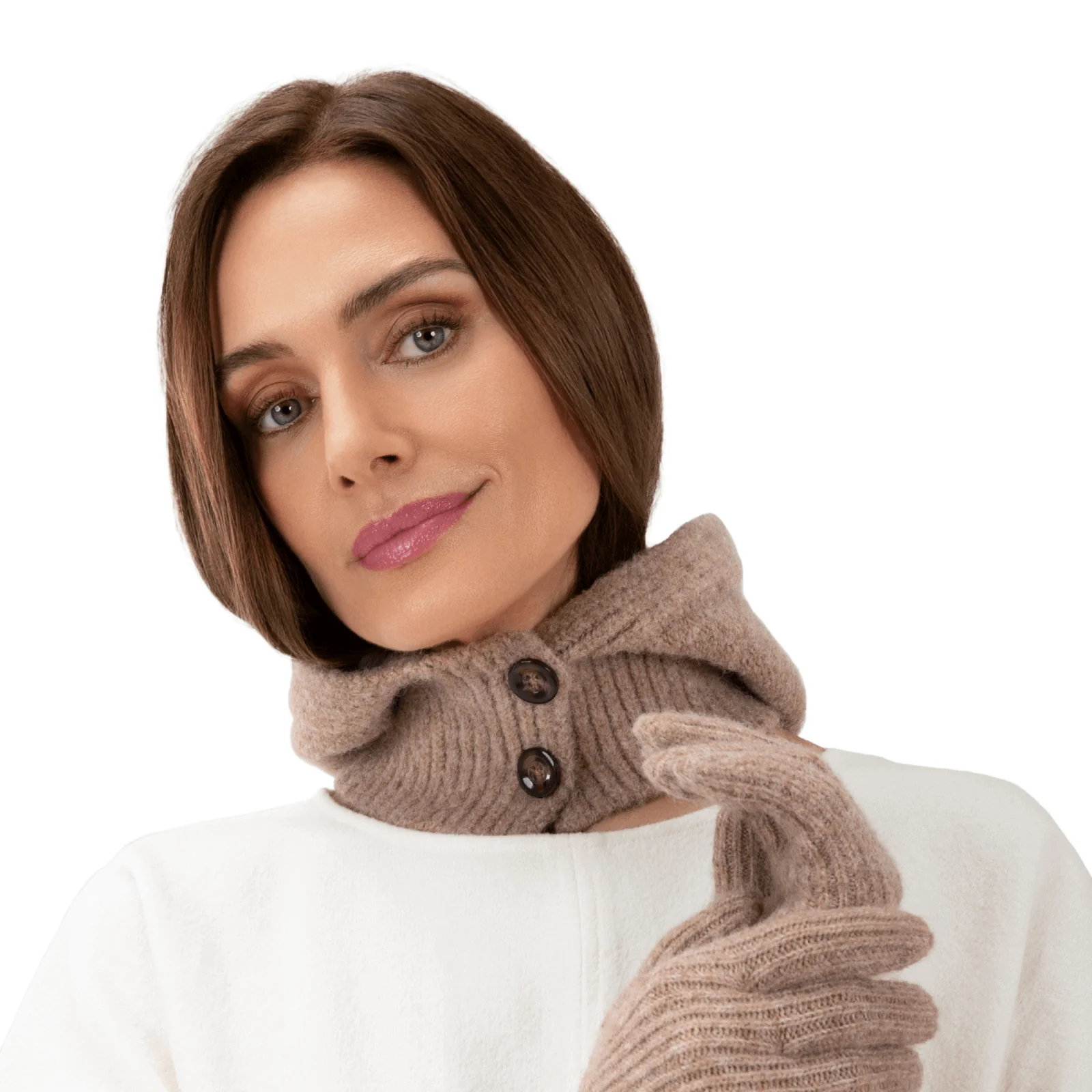 Powder Sofia Knitted Snood - Caramel - Image 3