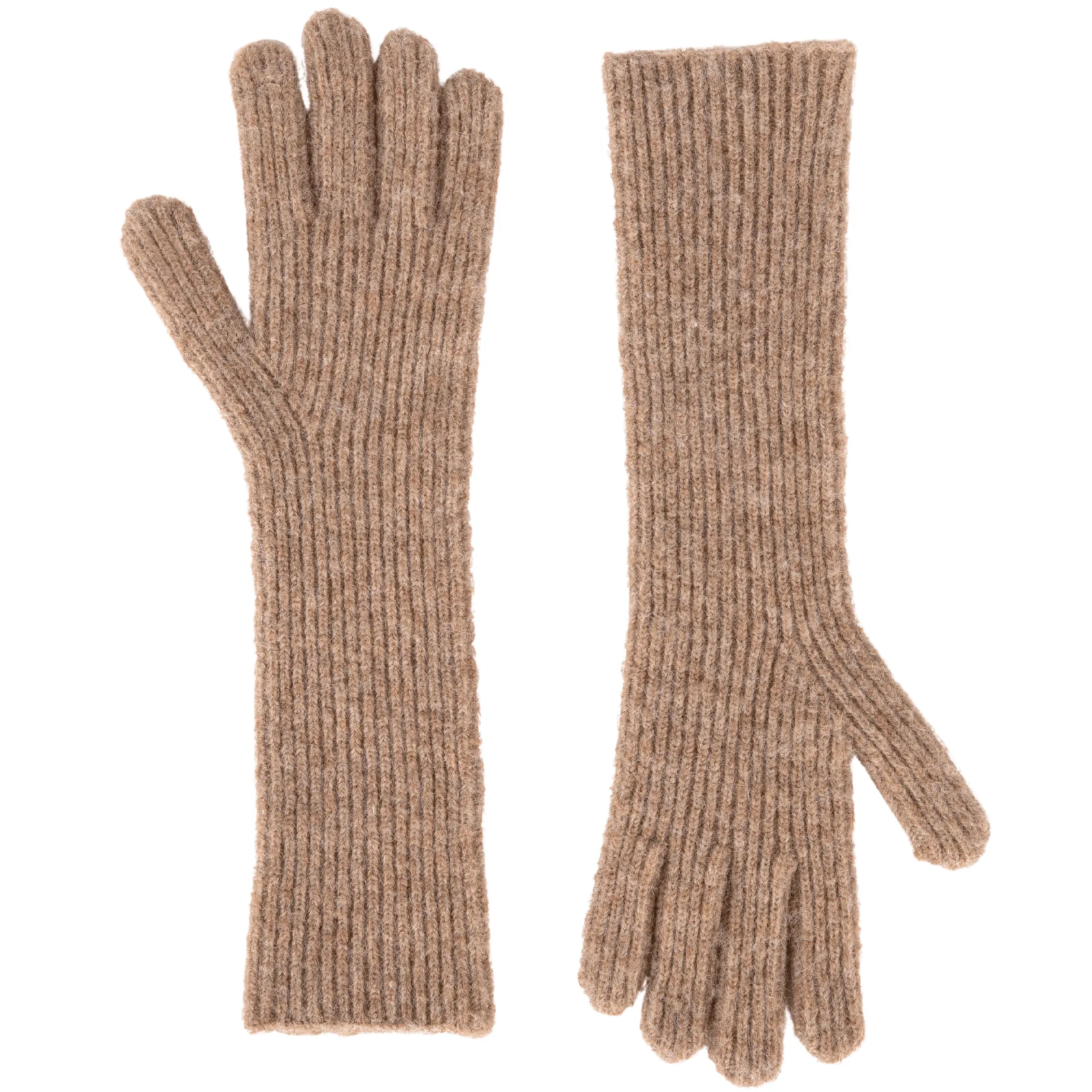 Powder Sofia Long Knitted Gloves - Caramel