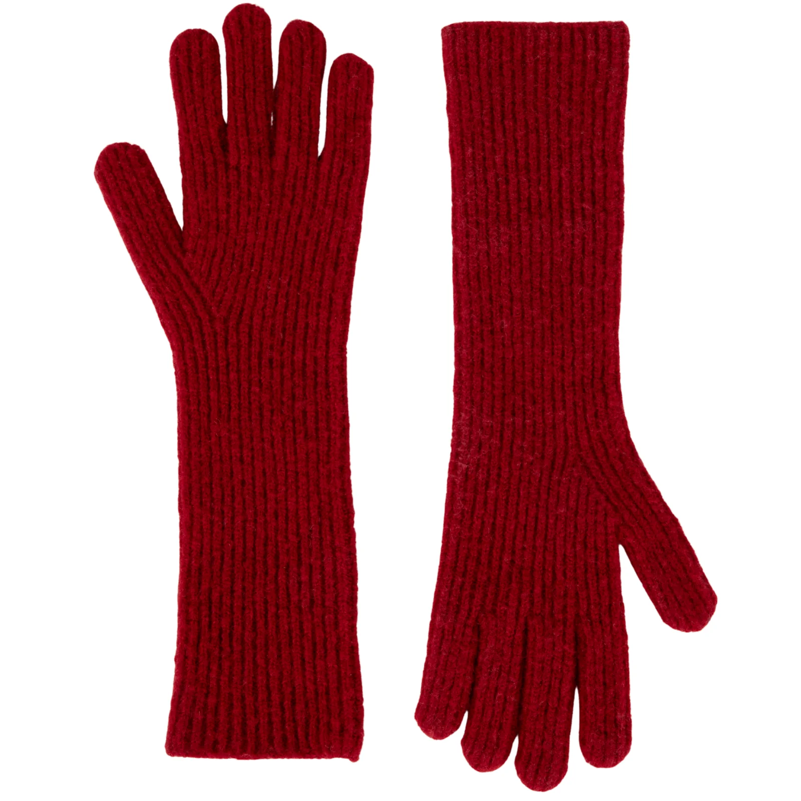 Powder Sofia Long Knitted Gloves - Red