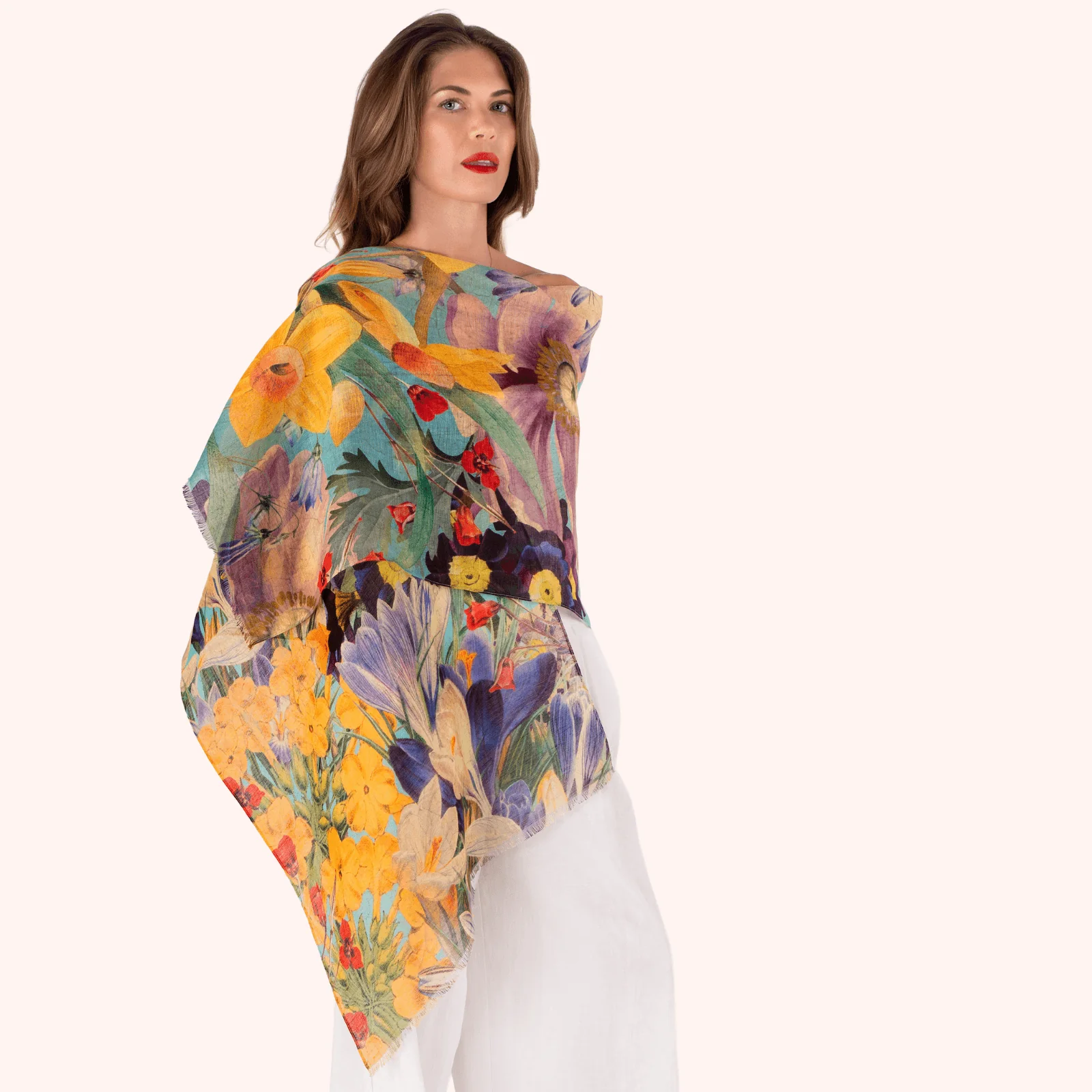 Powder Spring Flora Linen Cotton Mix Scarf - Image 2