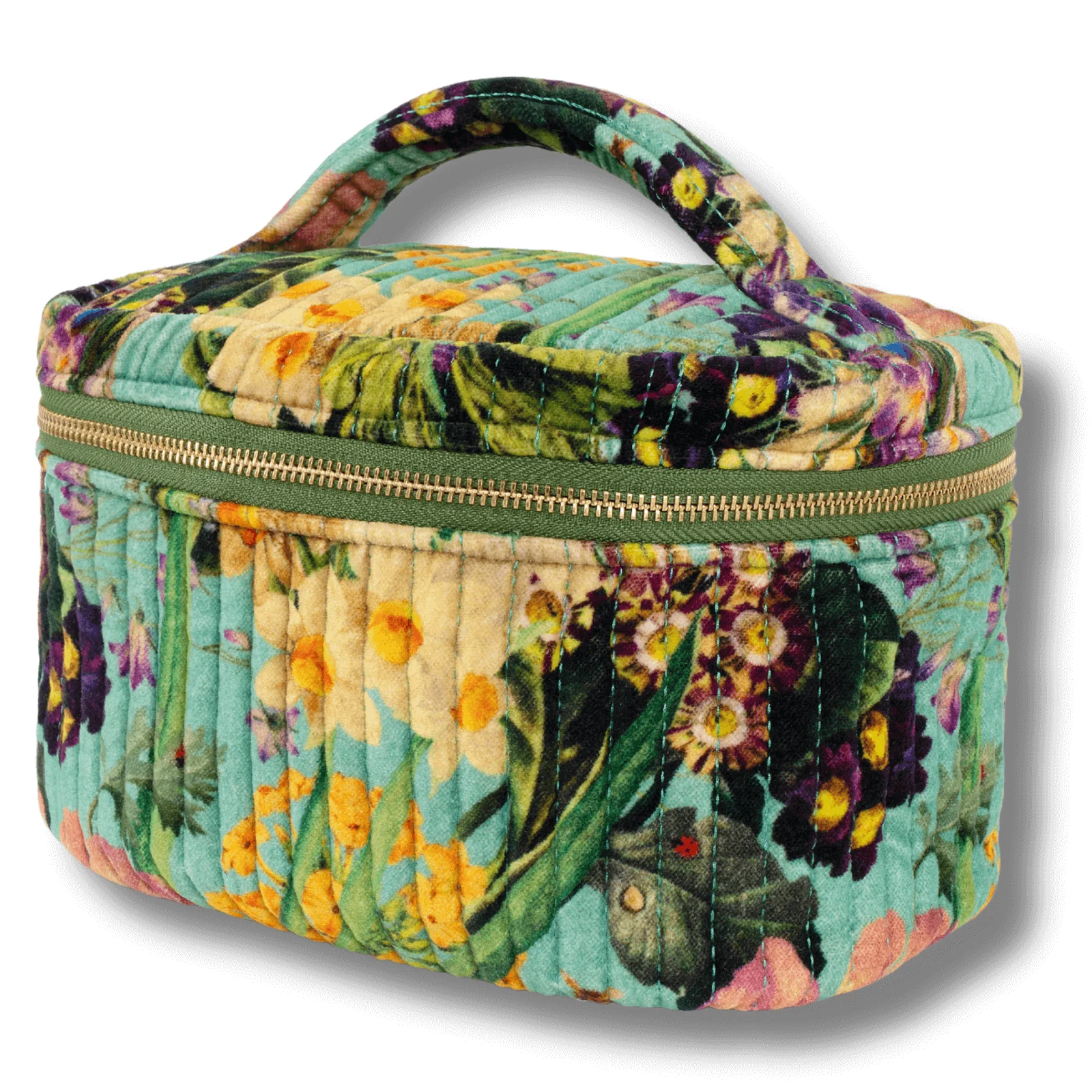 Powder Spring Flora Quilted Velvet Wash Bag