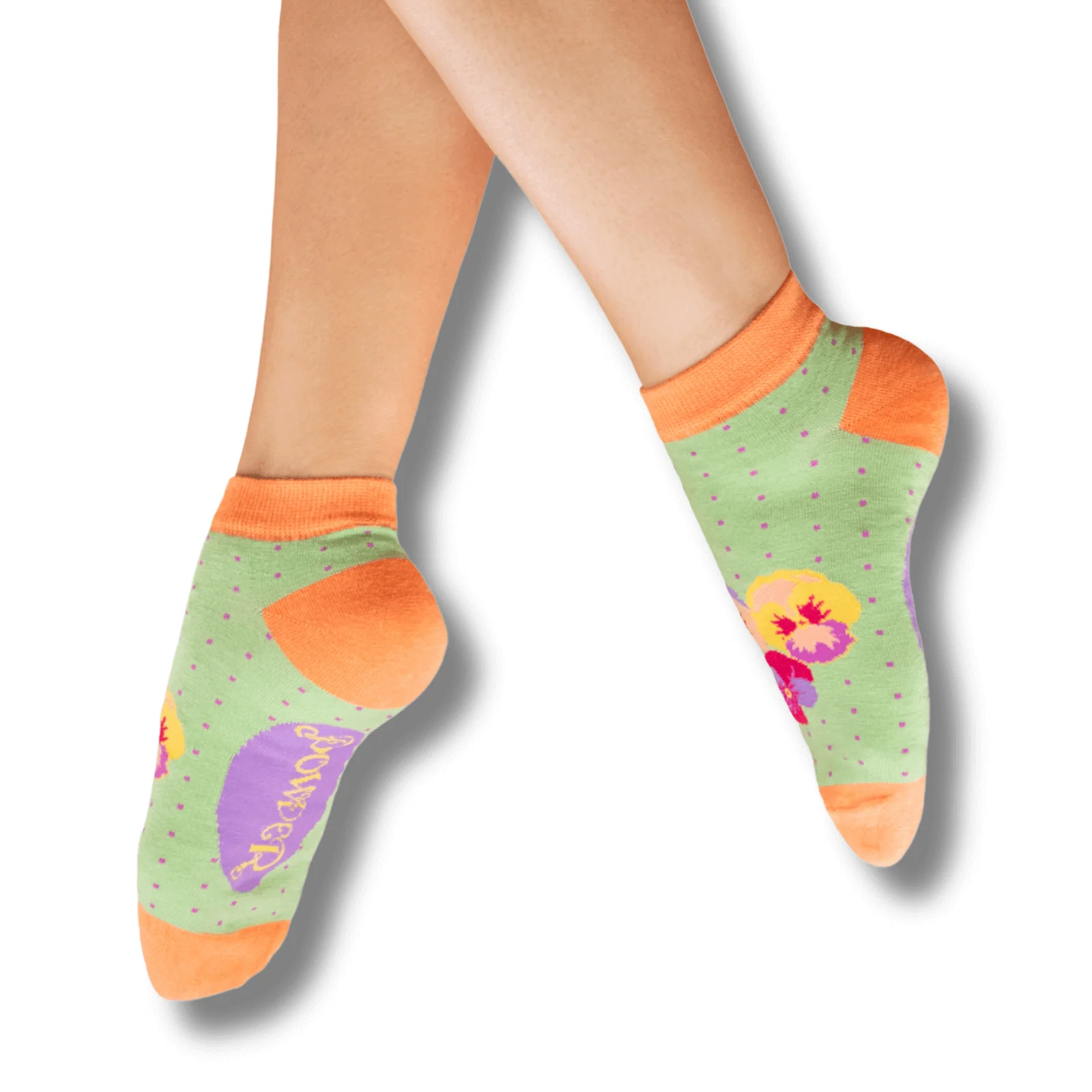Powder Spring Pansies Trainer Socks