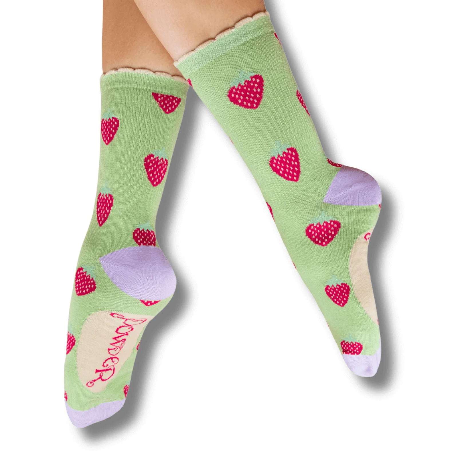 Powder Succulent Strawberries Ankle Socks - Mint