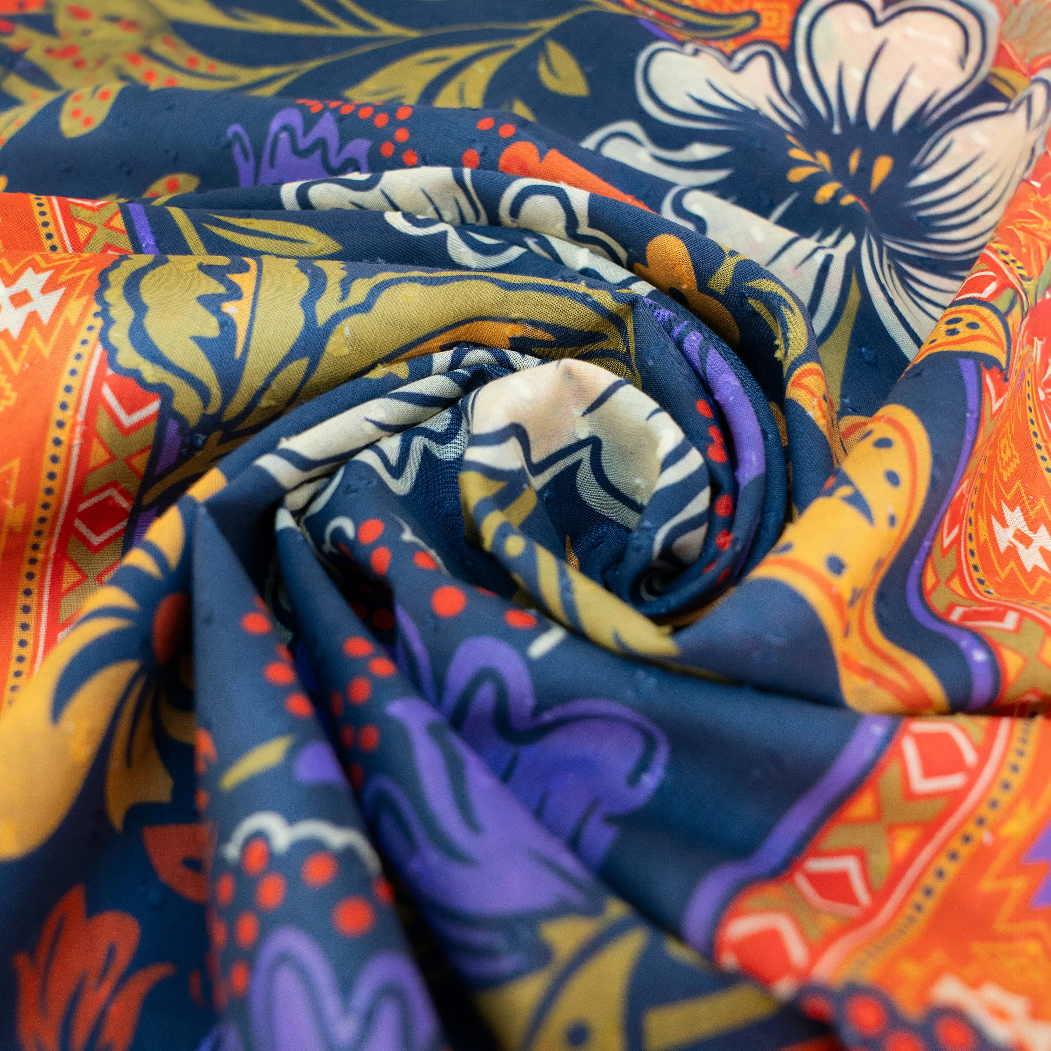 Powder Trailing Floral Cotton Scarf - Image 2