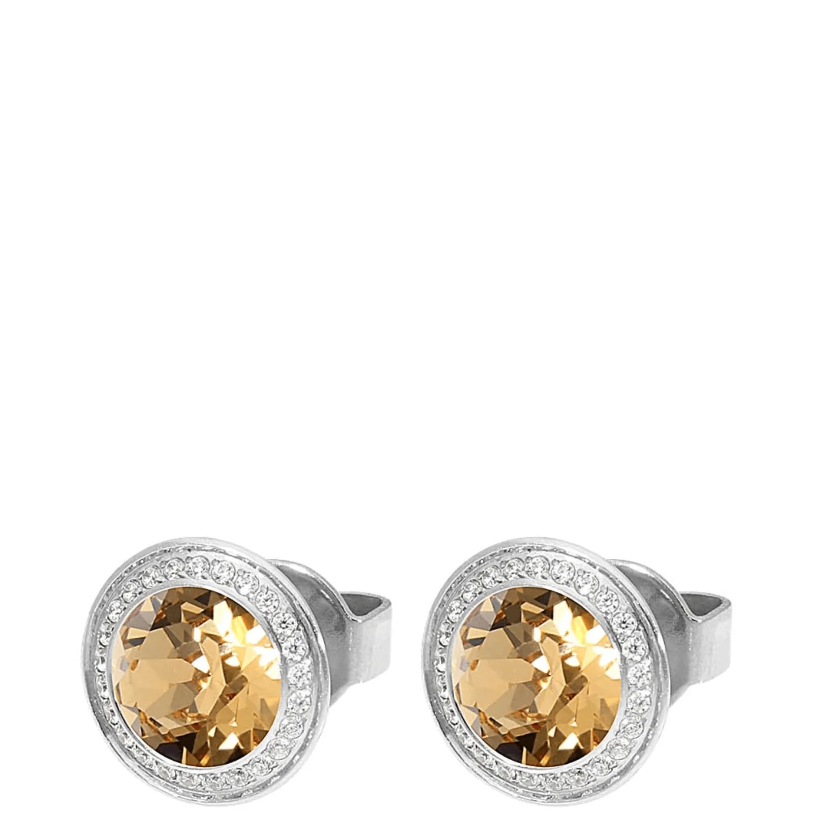 Qudo 9mm Tondo Deluxe Silver Earrings - Light Colorado Topaz