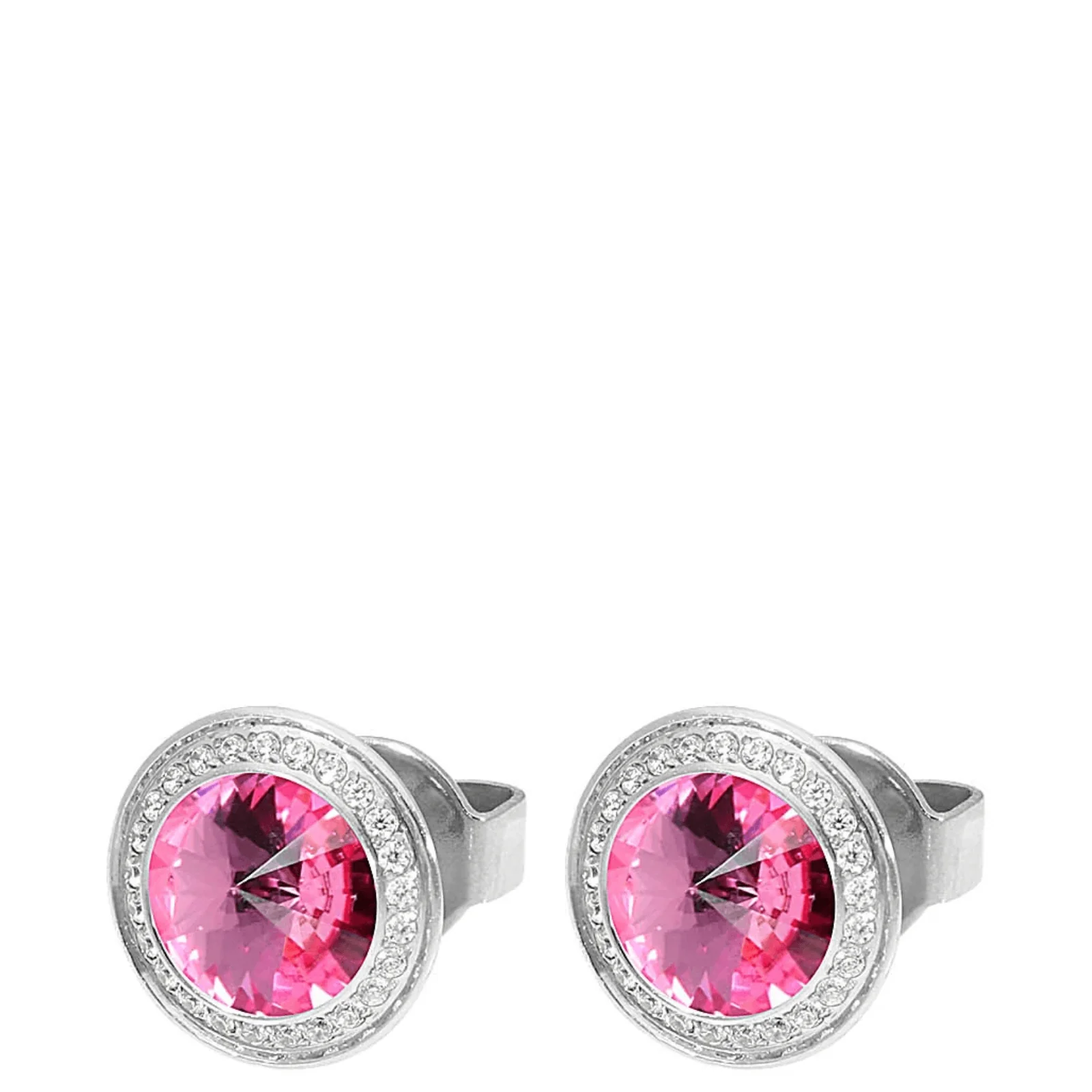 Qudo 9mm Tondo Deluxe Silver Earrings - Rose