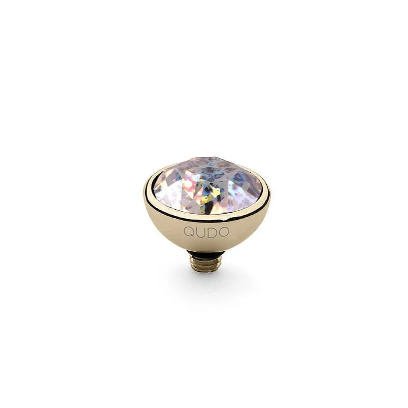 Qudo Bottone 10mm Gold Topper - White Patina