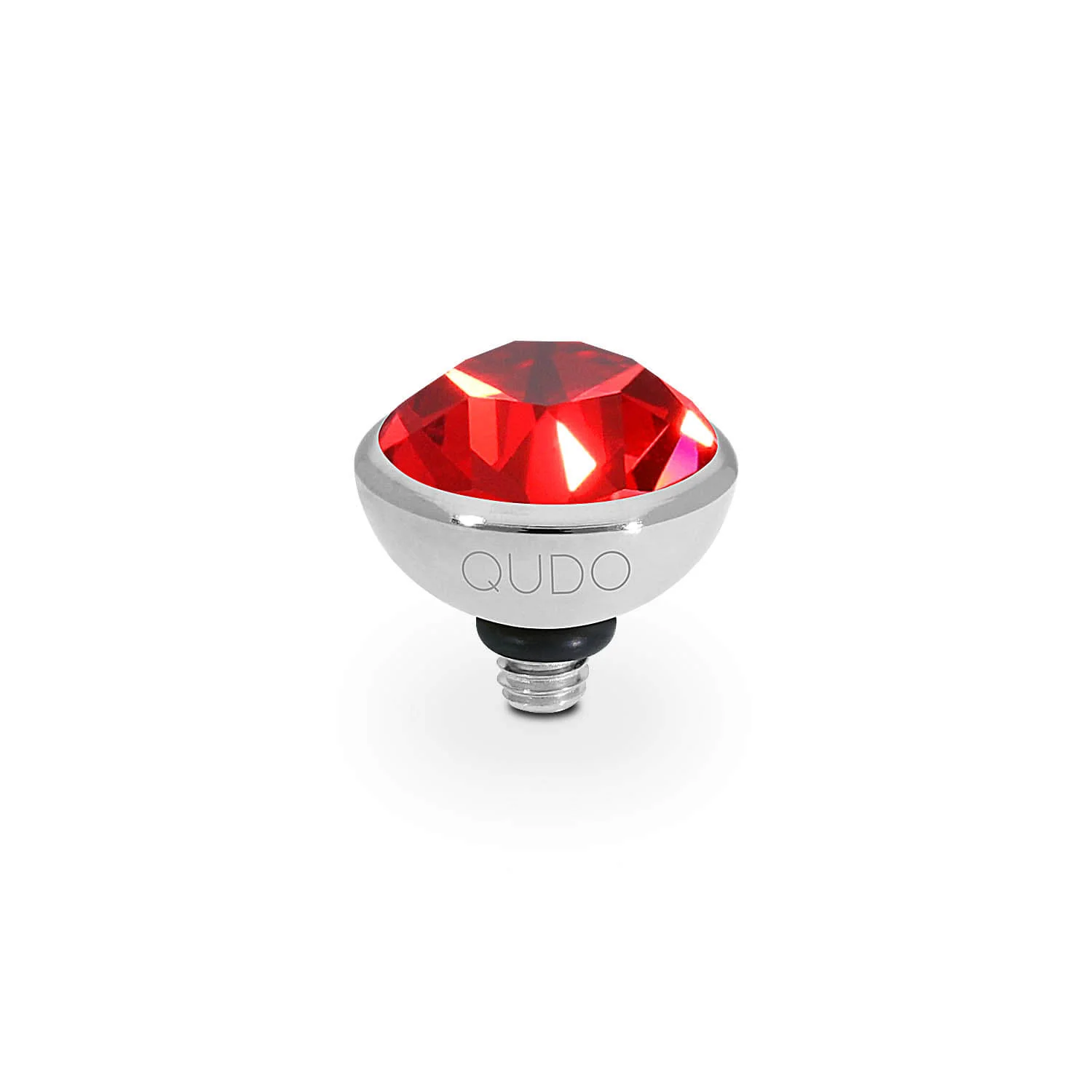Qudo Bottone 10mm Silver Topper - Scarlet