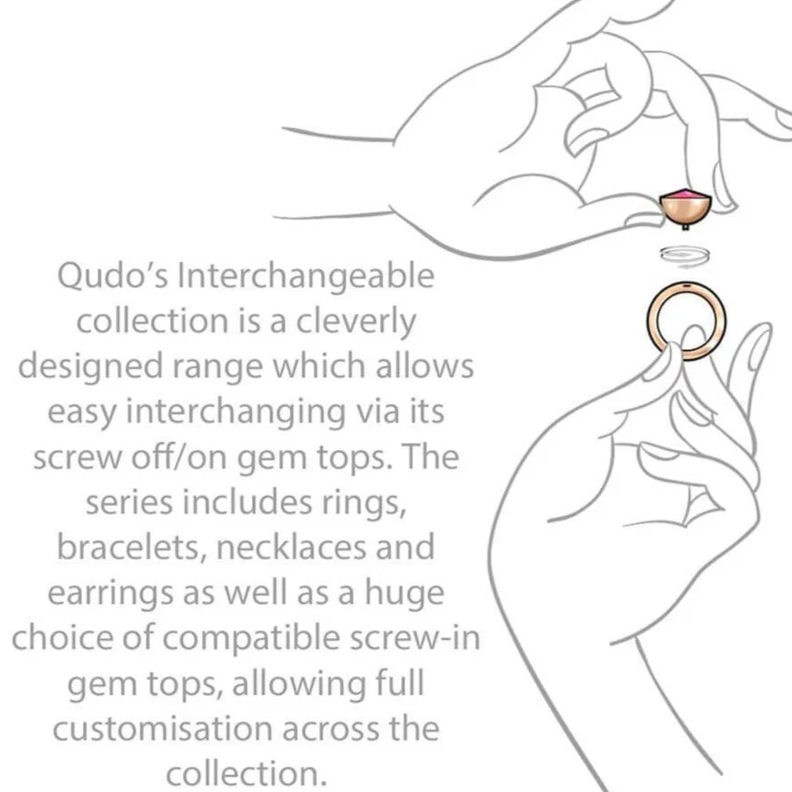 Qudo Cetta Mini 8mm Rose Gold Topper - Crystal - Image 3