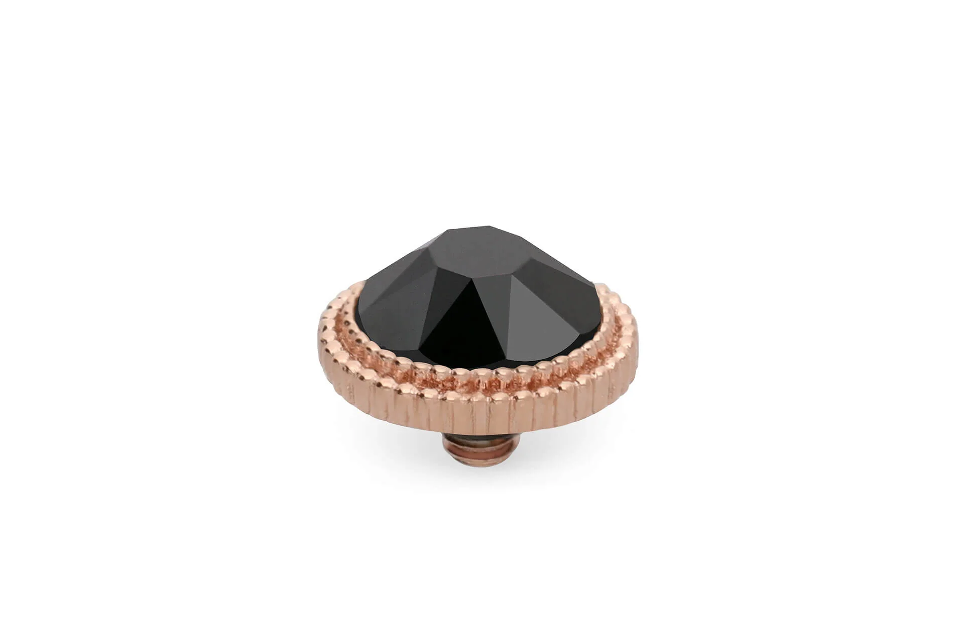 Qudo Fabero 10mm Rose Gold Topper - Jet Hematite