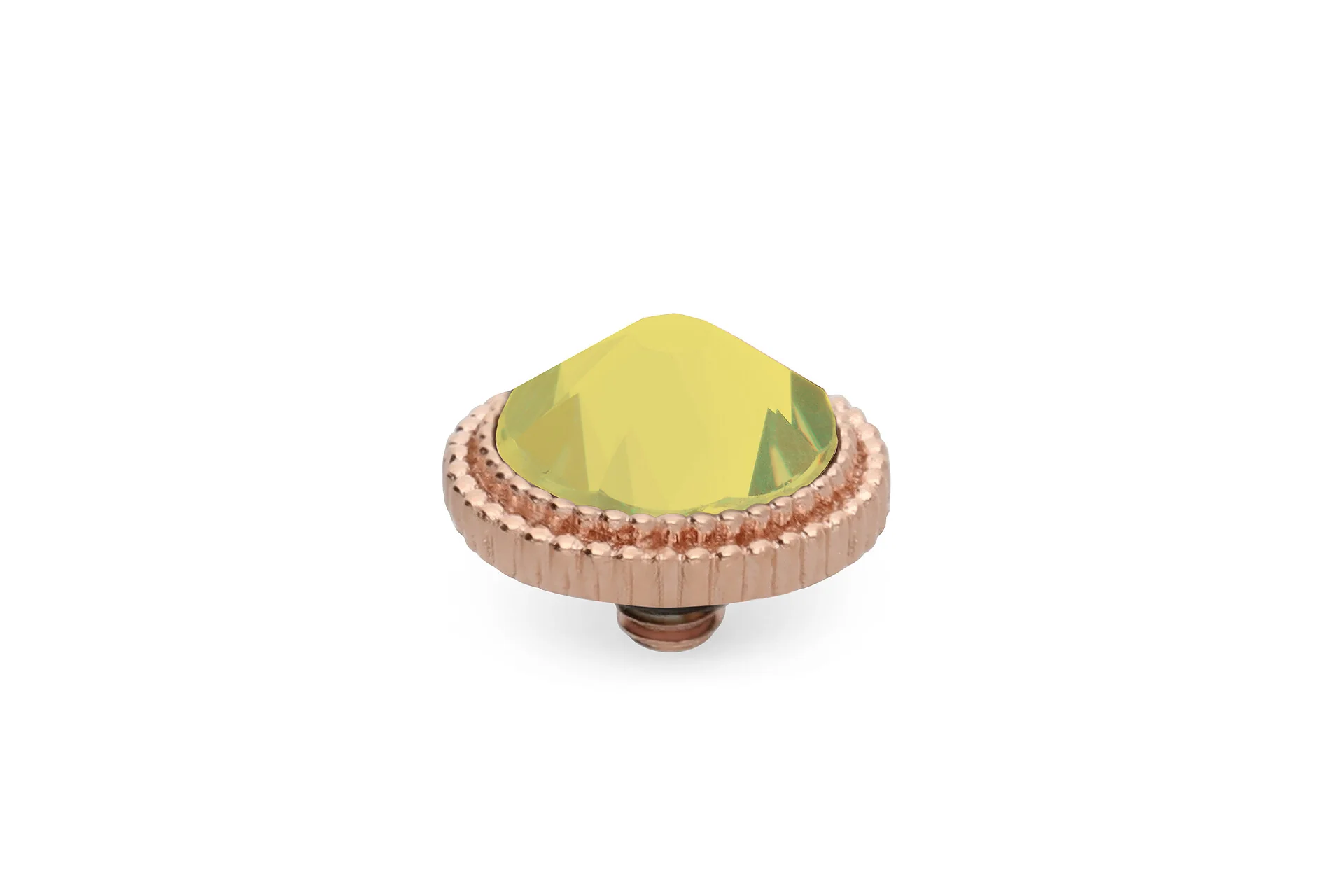 Qudo Fabero 10mm Rose Gold Topper - Yellow Opal