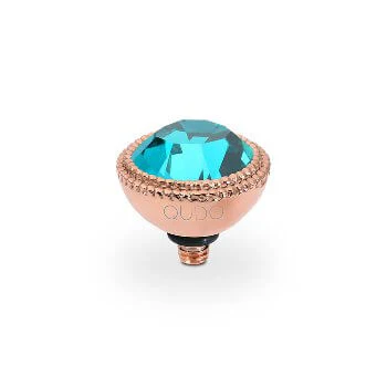 Qudo Fabero 11mm Rose Gold Topper - Blue Zircon
