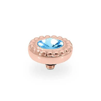 Qudo Ghiare 11mm Rose Gold Topper - Aquamarine
