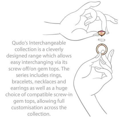 Qudo Lineri Rose Gold Hoop Earrings & Turquoise Tirano Toppers - Image 5