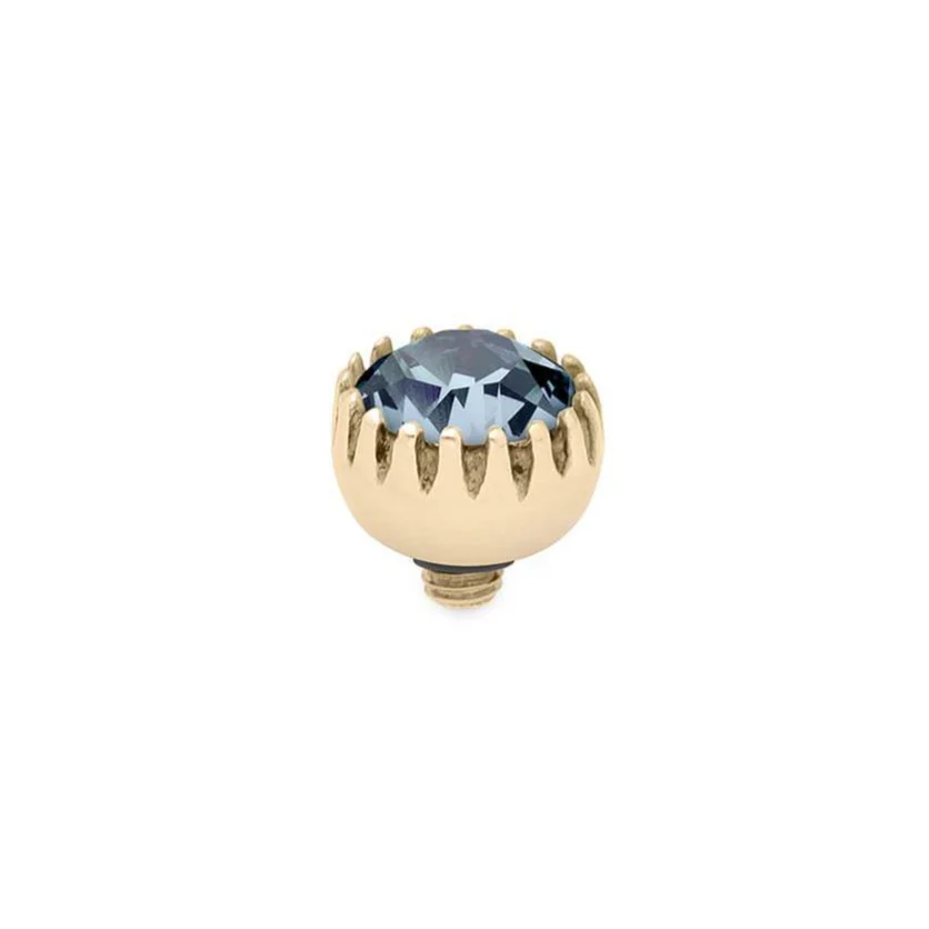 Qudo London 8mm Gold Topper - Light Sapphire