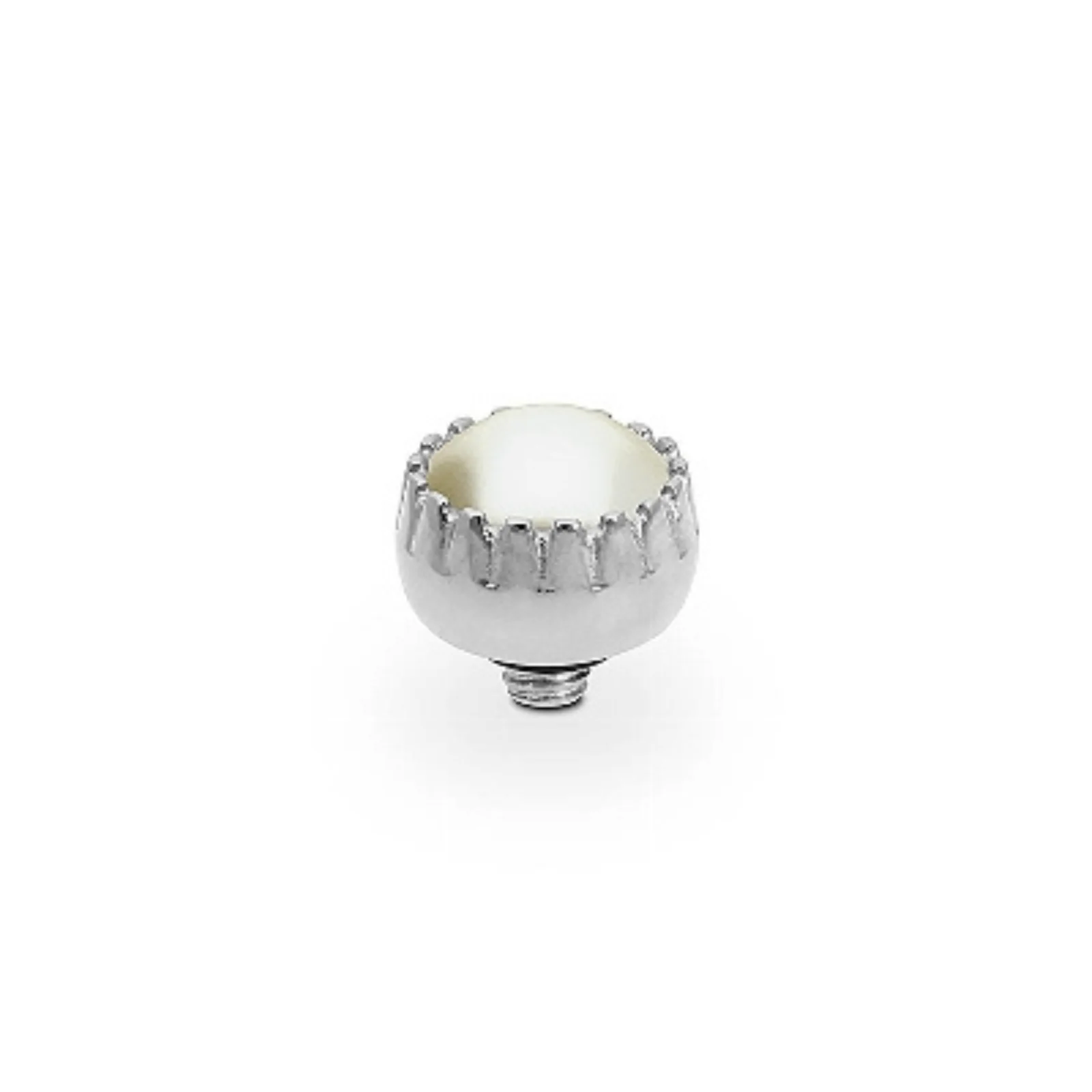 Qudo London 8mm Silver Topper - Cream Pearl