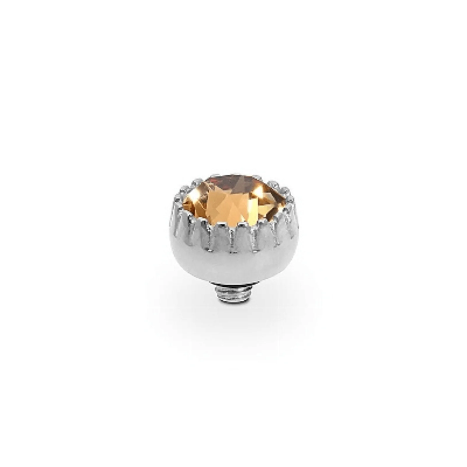 Qudo London 8mm Silver Topper - Light Smoked Topaz