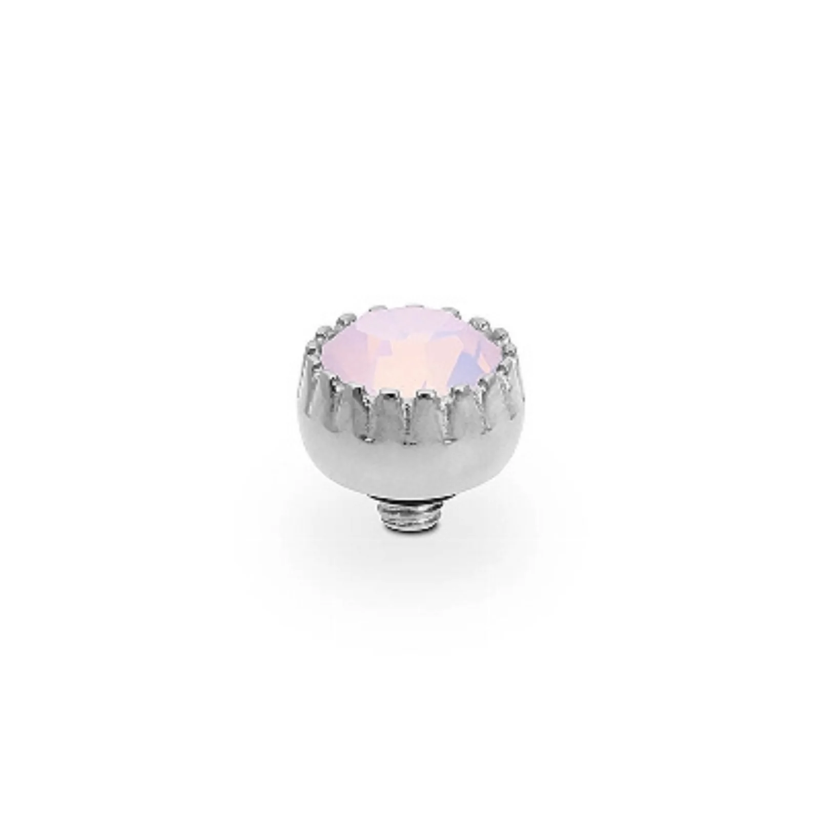 Qudo London 8mm Silver Topper - Rose Opal