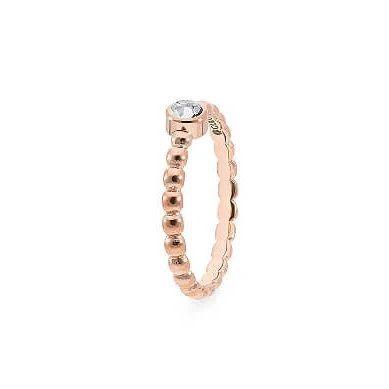 Qudo Matino Deluxe Rose Gold Ring - Clear Crystal - Image 2