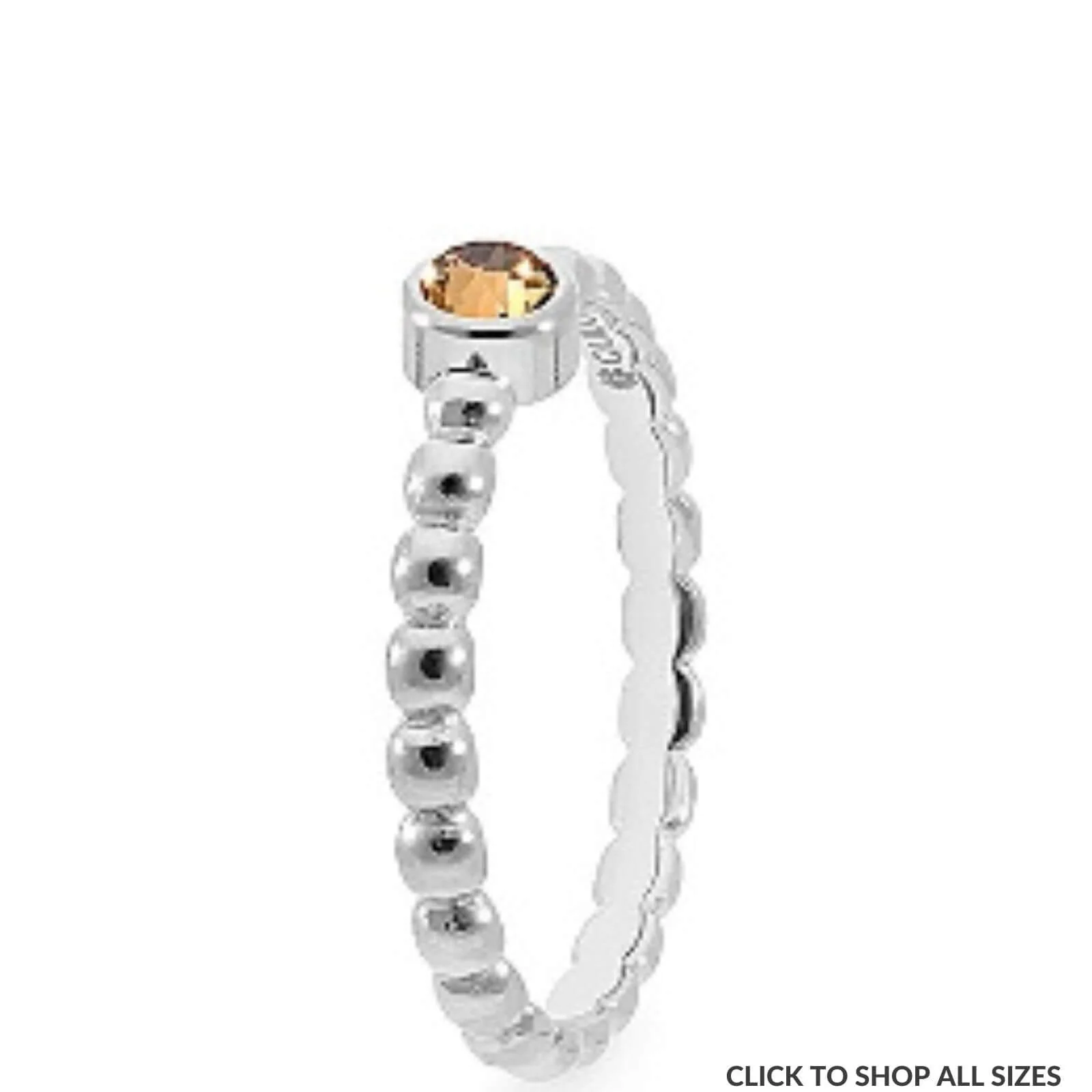 Qudo Matino Deluxe Silver Ring - Light Smoked Topaz