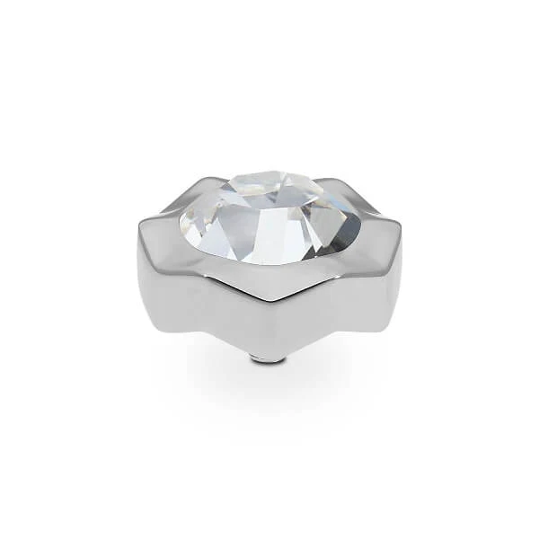 Qudo Nemoli 13mm Silver Topper - Clear Crystal
