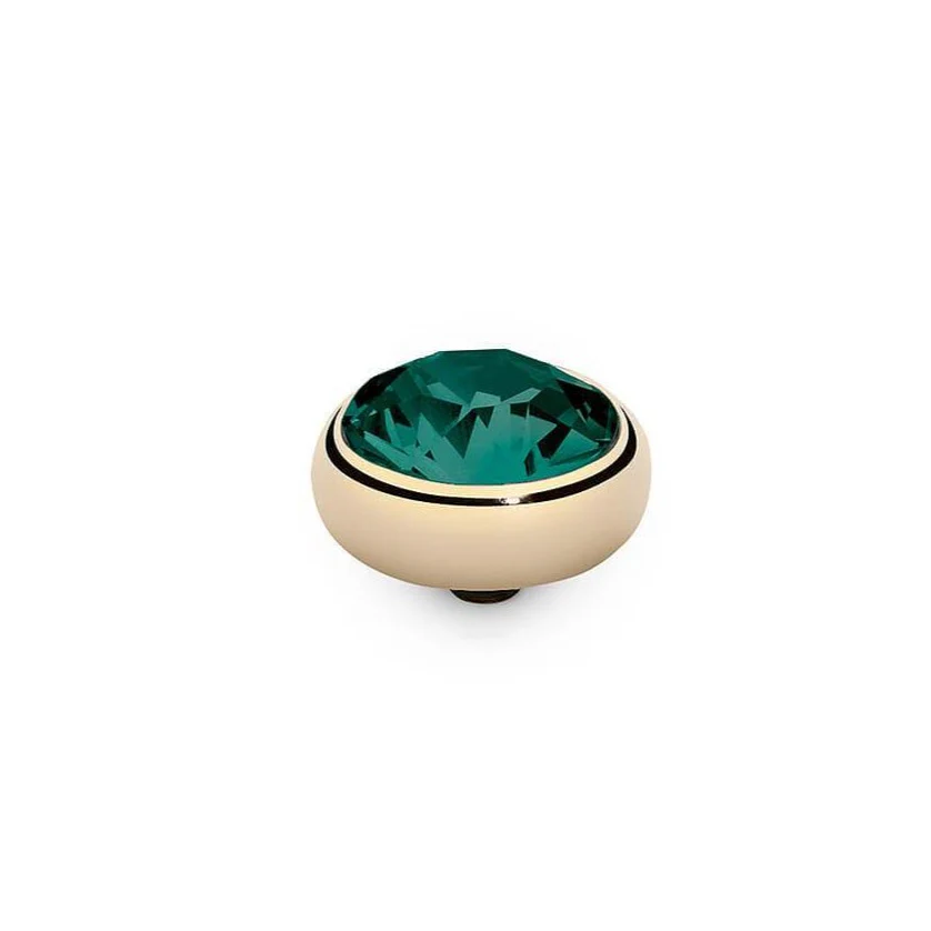 Qudo Sesto 10mm Gold Topper -  Emerald