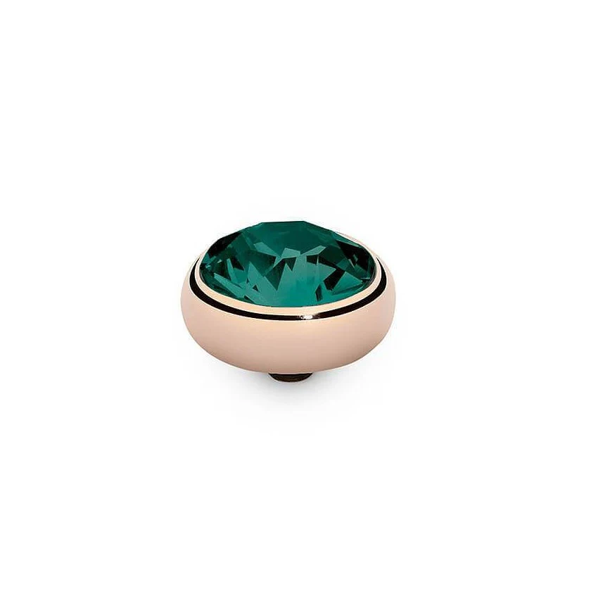Qudo Sesto 10mm Rose Gold Topper -  Emerald