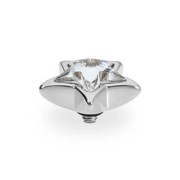 Qudo Stellar 13mm Silver Topper - Clear Crystal