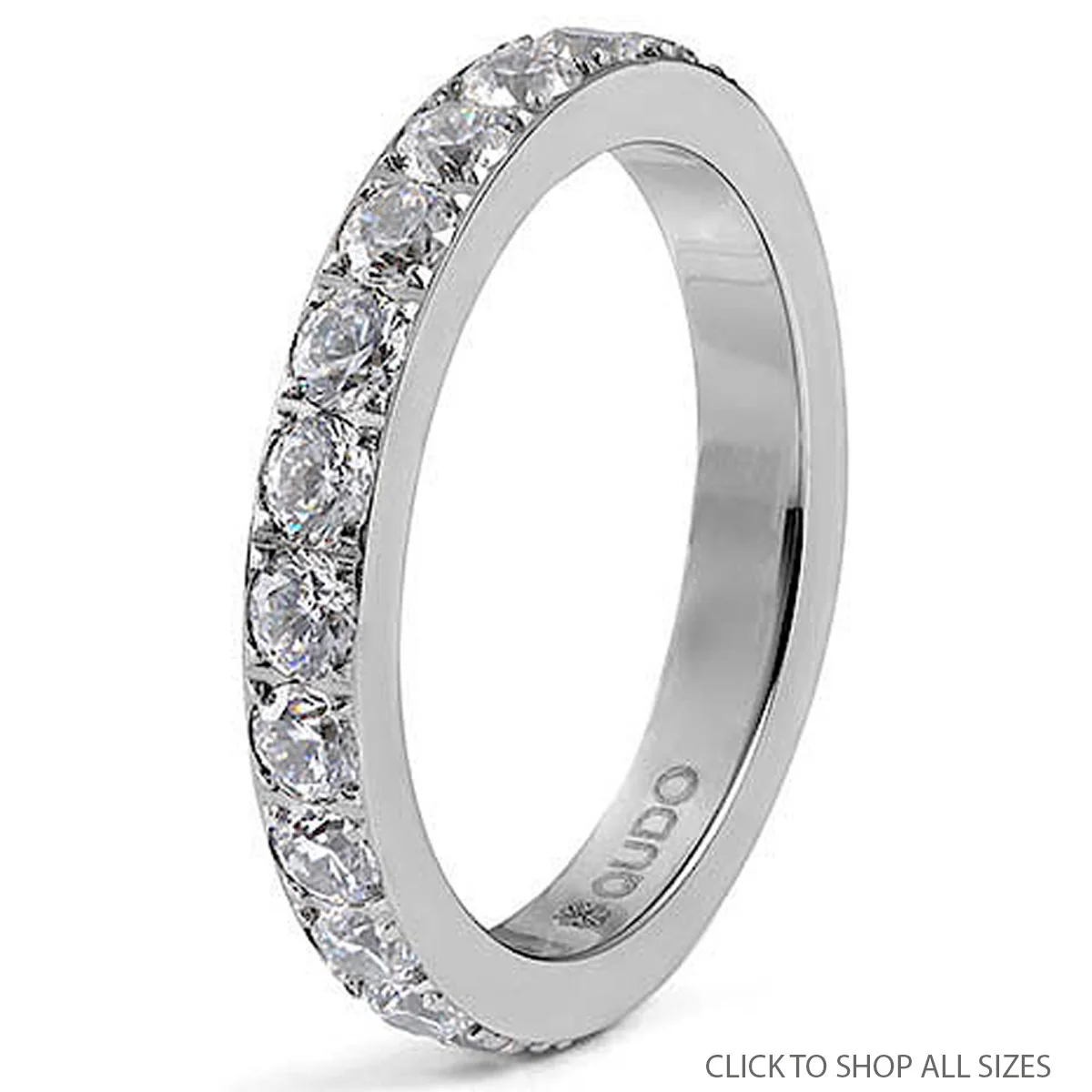 Qudo Thick Eternity Ring Band - Silver