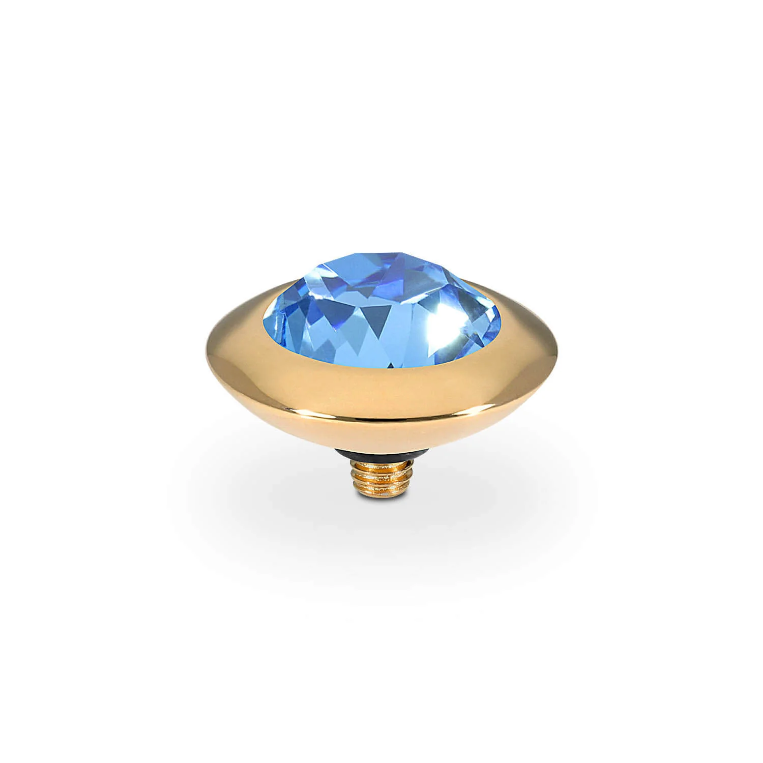 Qudo Tondo 13mm Gold Topper - Ice Blue