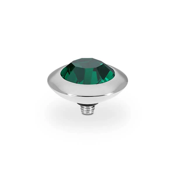 Qudo Tondo 13mm Silver Topper - Emerald