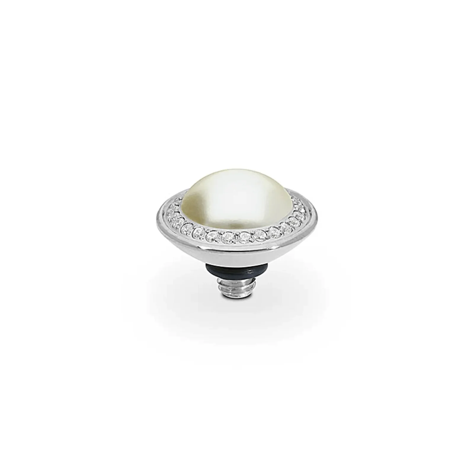 Qudo Tondo Deluxe 9mm Silver Topper - Cream Pearl